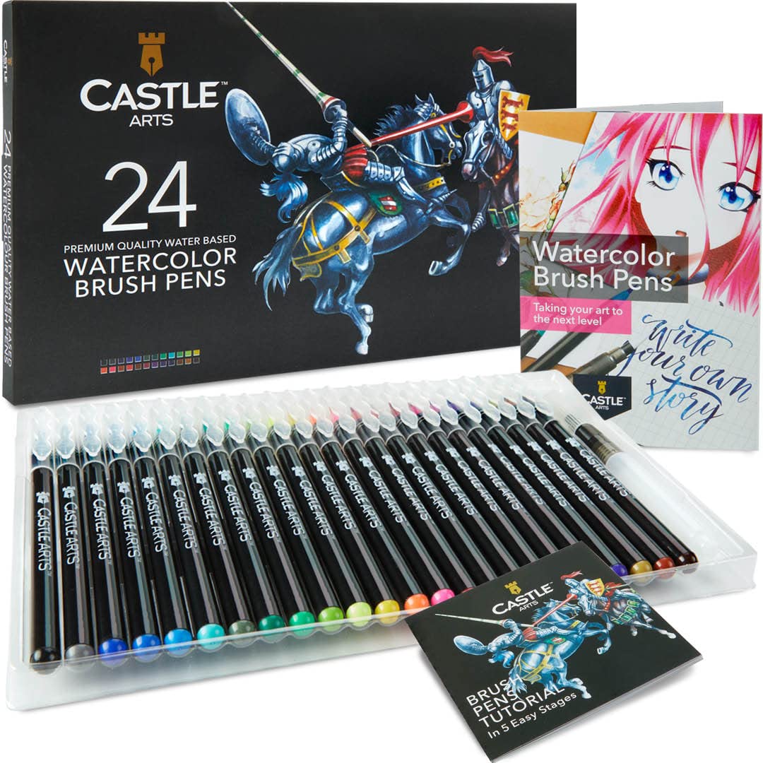 Castle Art Supplies - Set Pennarelli Acquerello 24 Colori