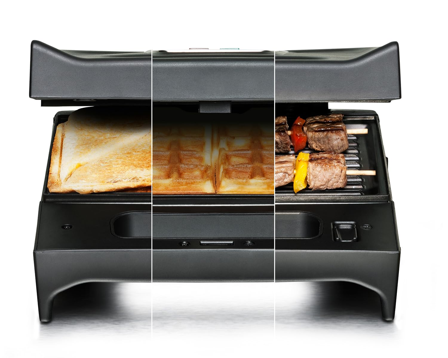 Rommelsbacher SWG 700 Multi Toast e Grill W, Nero/Acciaio Inox