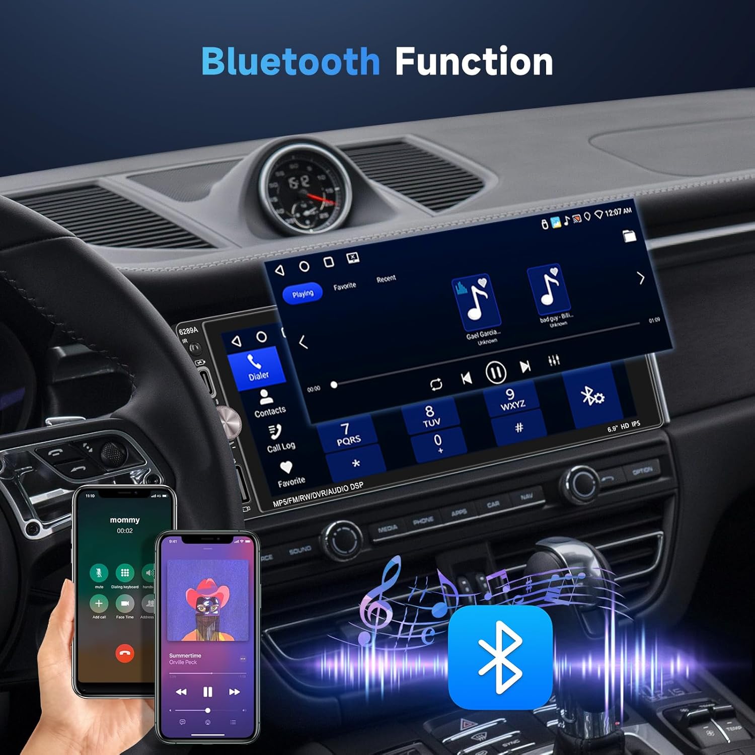 Inefala Android 15 Autoradio 1 Din Wireless CarPlay 6.9" - immagine 3