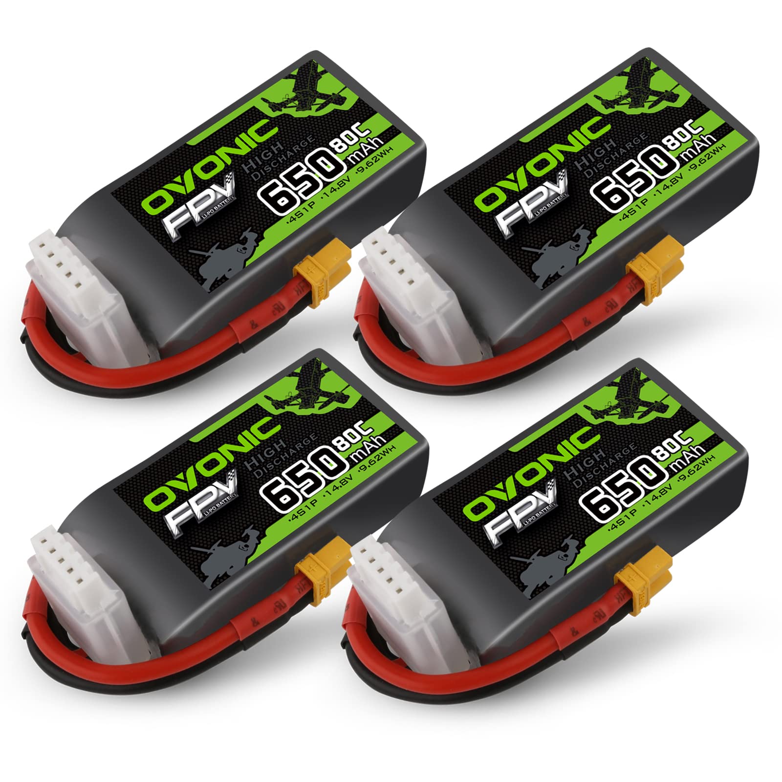 Ovonic Batteria Lipo 4s 80C 650mAh 14.8V (4 pezzi)