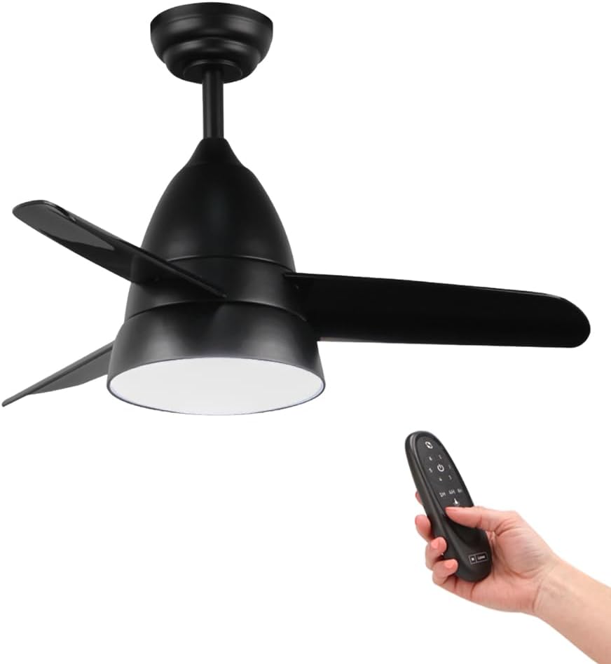 M Ledme LM8806 - Ventilatore da Soffitto LED Silenzioso Nero