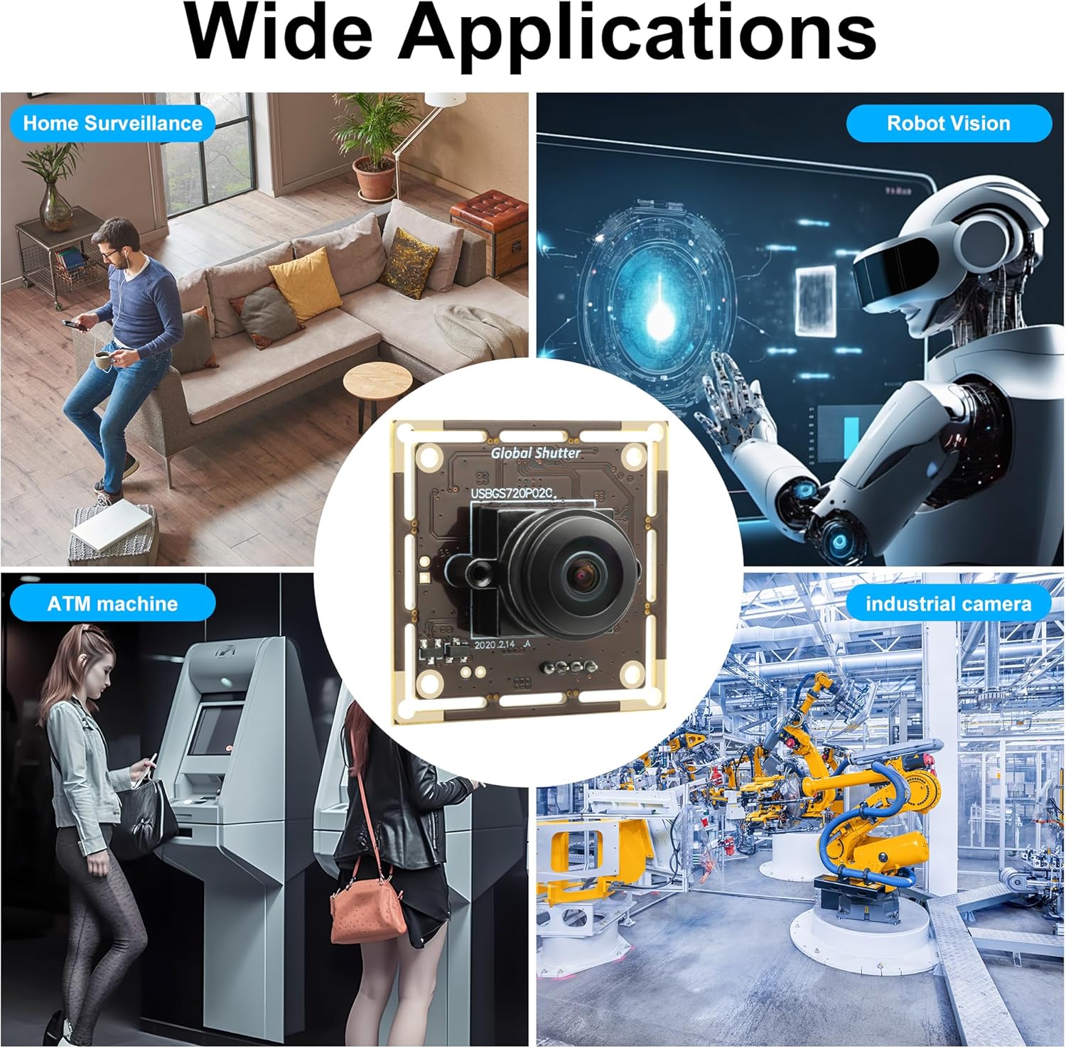 Elp Modulo Fotocamera USB 720P Global Shutter 60fps - immagine 7