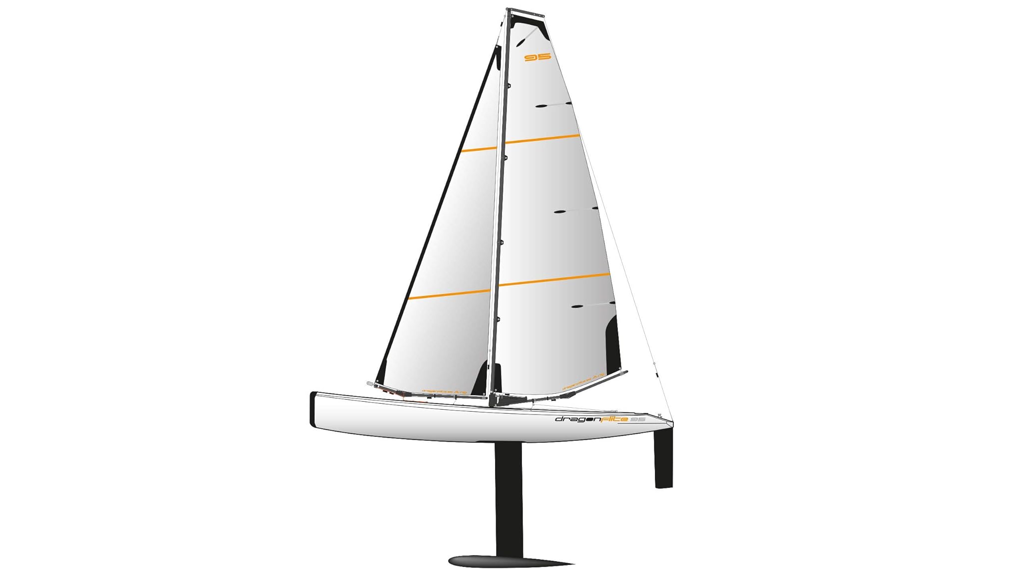 Amewi Dragonflite 95 RC Barca a Vela RTR 950 mm, Bianco