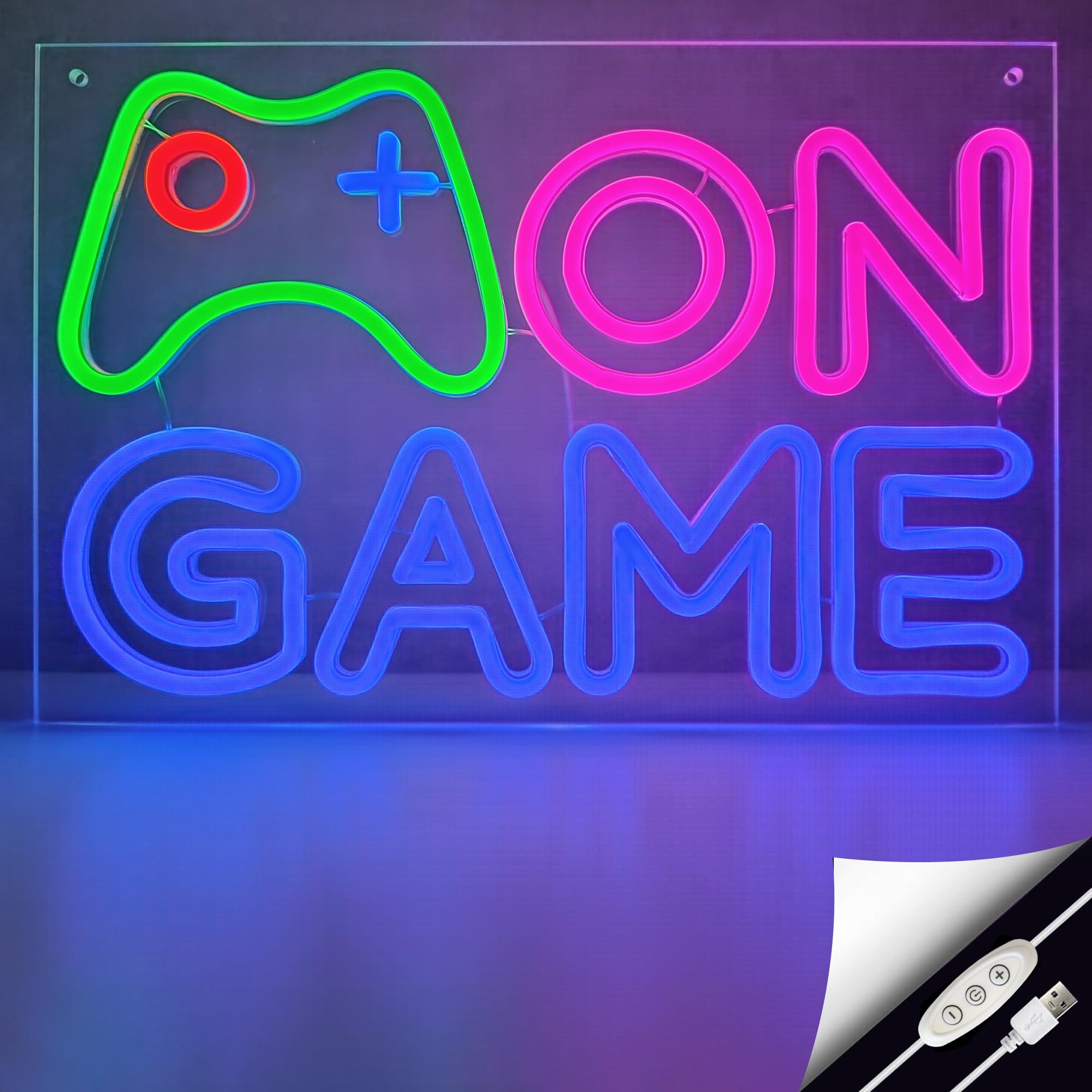 Insegna Neon del Giocatore - Luce Gamepad Dimmerabile