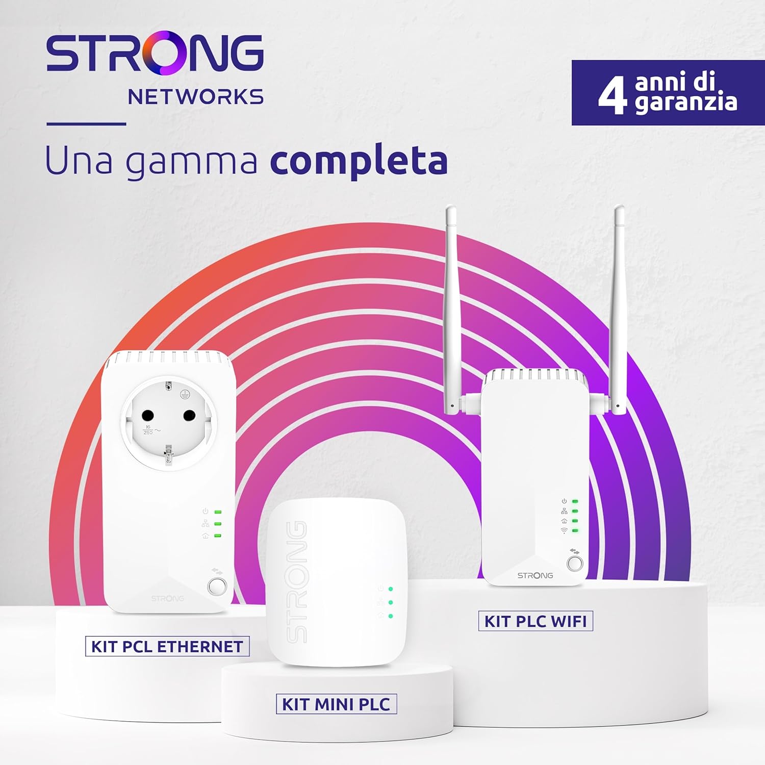 Strong Powerline 600 Triple Wi-Fi EU - 2 Adattatori - immagine 5