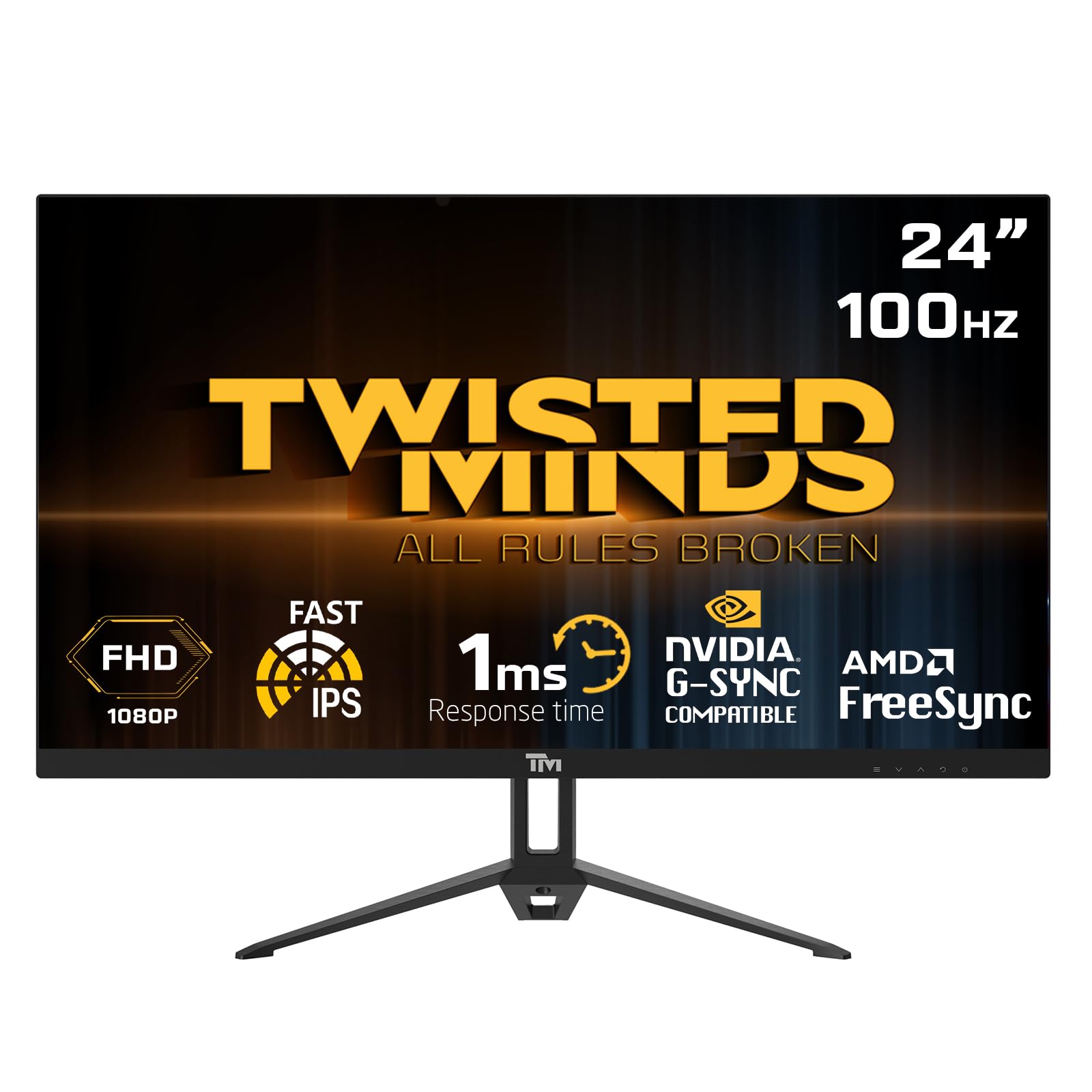 Twisted Minds Monitor Gaming Fast IPS 24" FHD, Nero