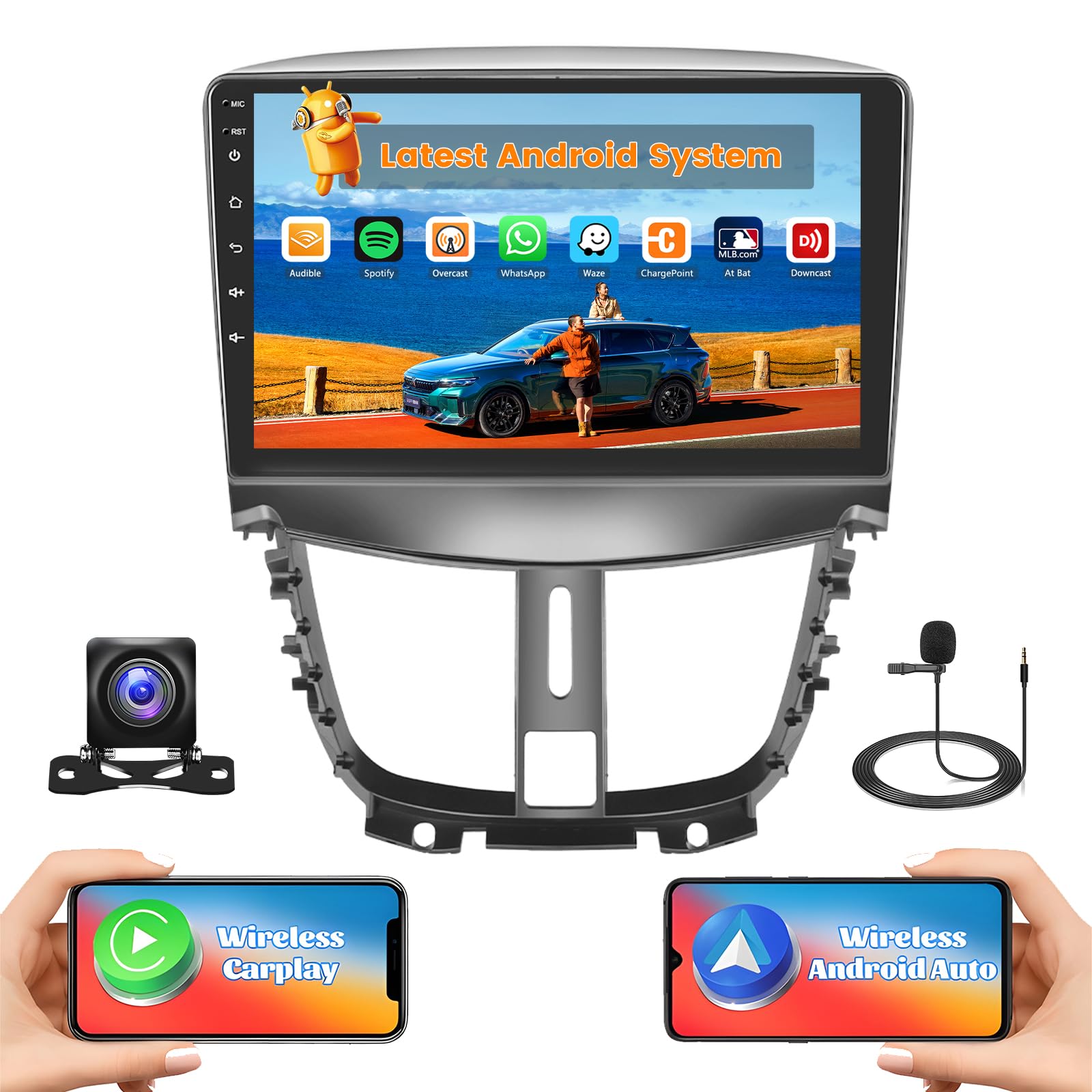 Hikity Autoradio Android 13 Wireless Carplay 9"