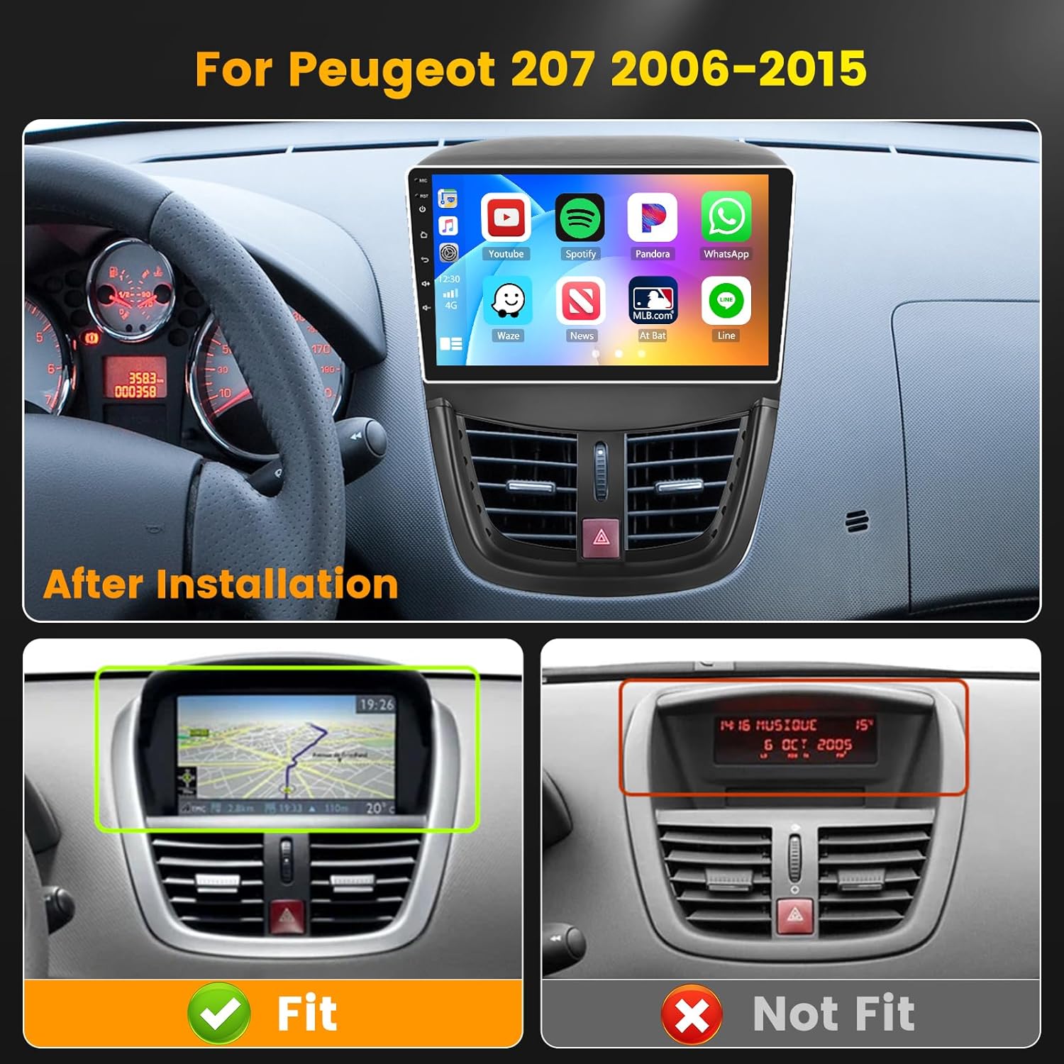 Hikity Autoradio Android 13 Wireless Carplay 9" - immagine 2