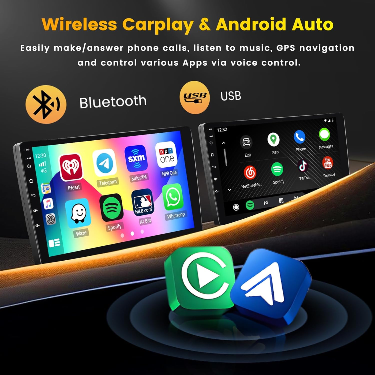 Hikity Autoradio Android 13 Wireless Carplay 9" - immagine 3