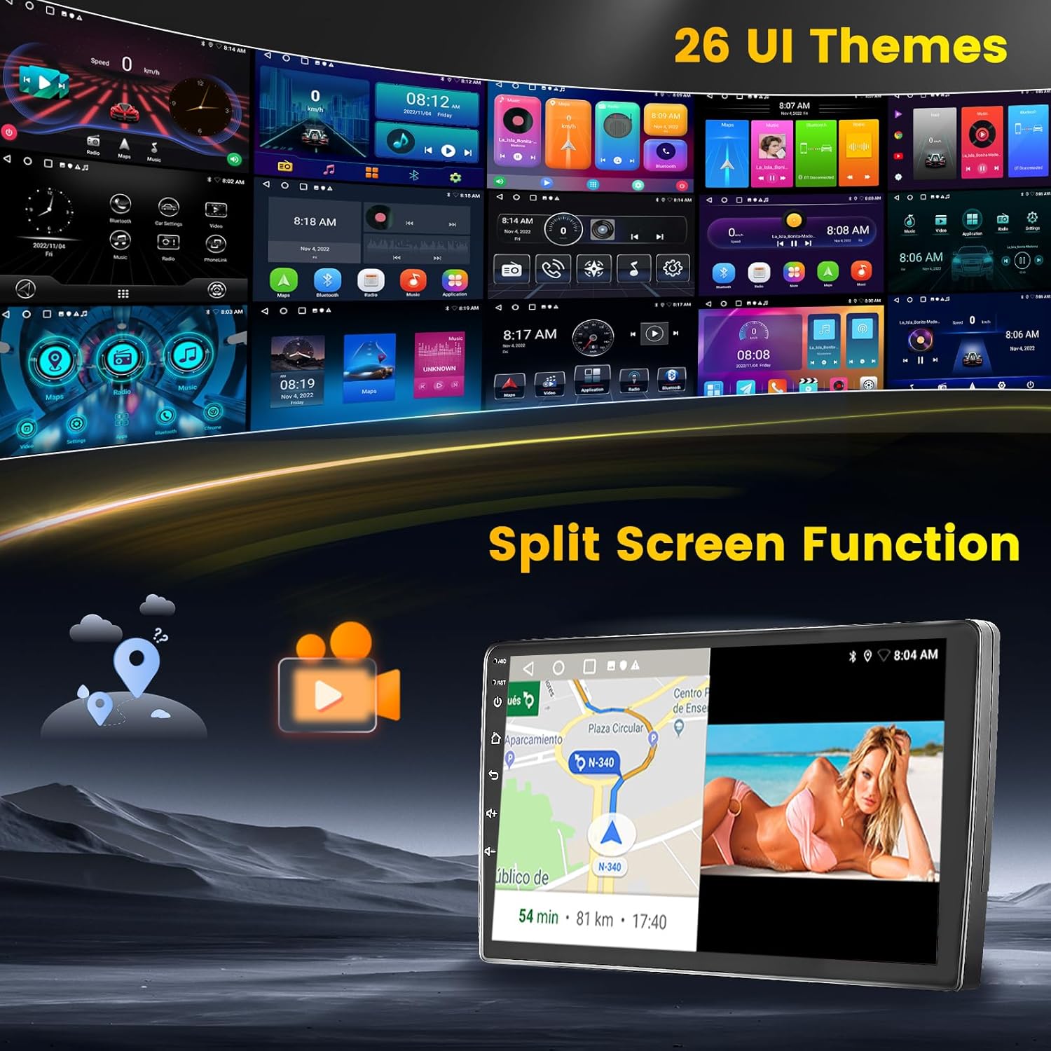 Hikity Autoradio Android 13 Wireless Carplay 9" - immagine 5