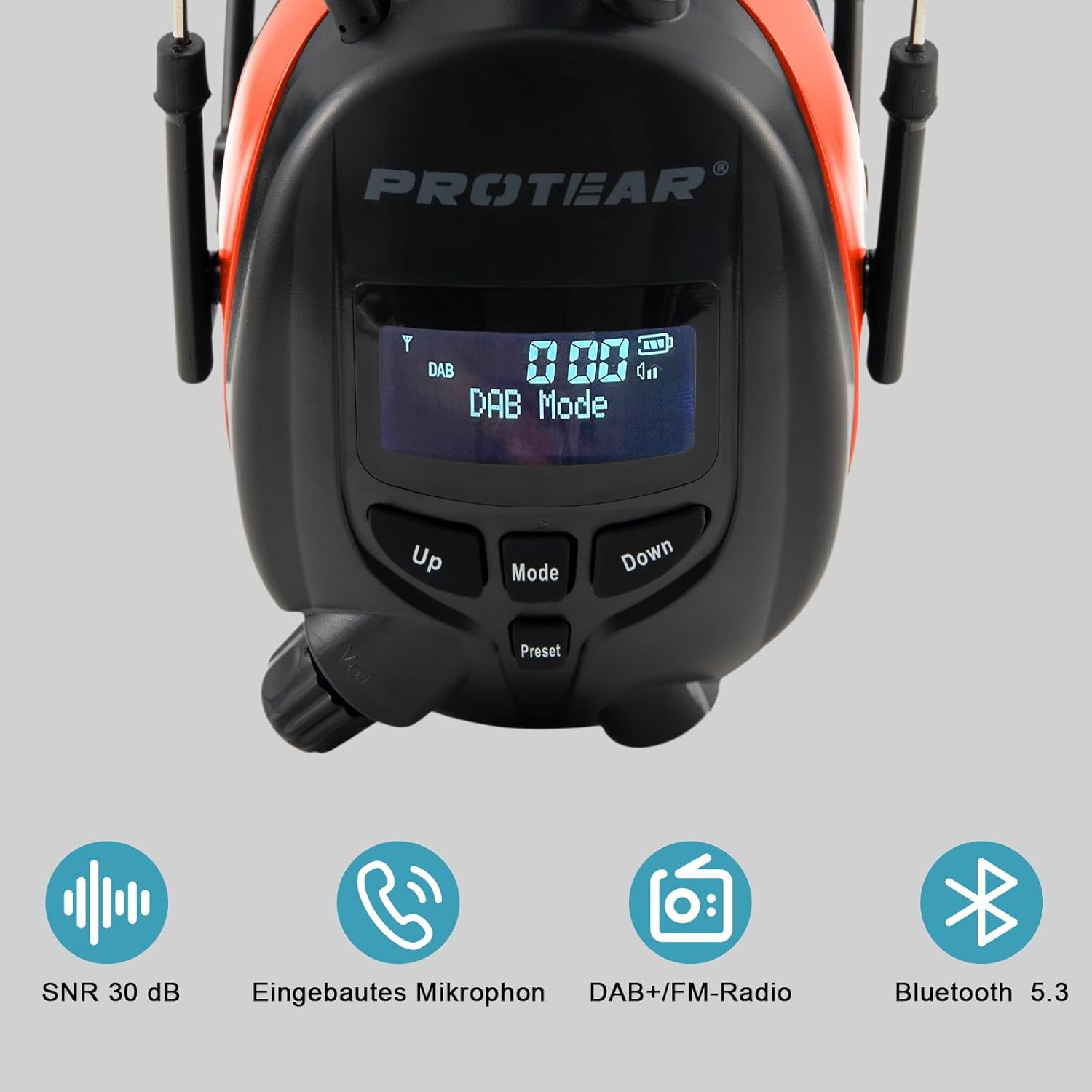 PROTEAR Cuffie Antirumore Bluetooth con Radio DAB/FM - immagine 2