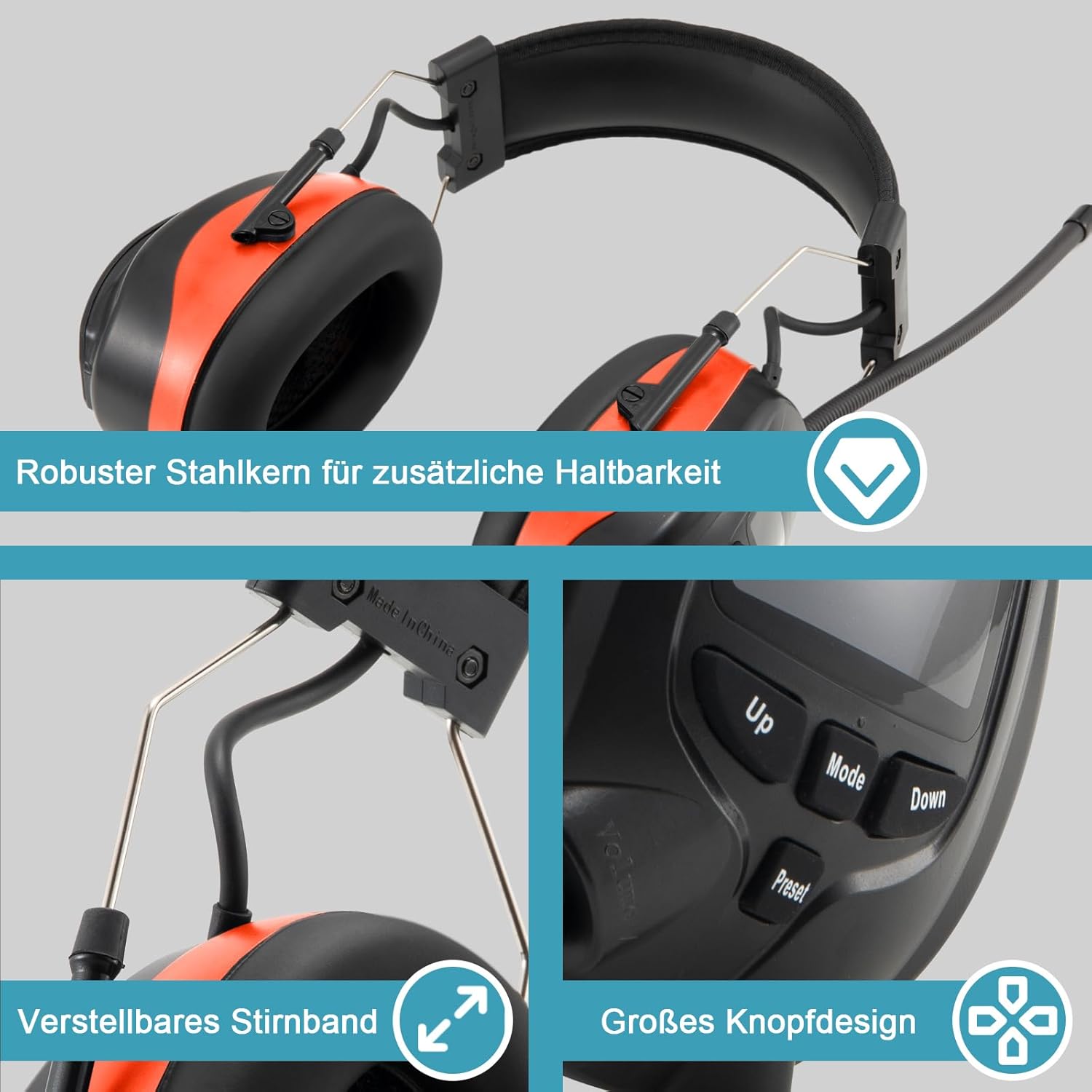 PROTEAR Cuffie Antirumore Bluetooth con Radio DAB/FM - immagine 5