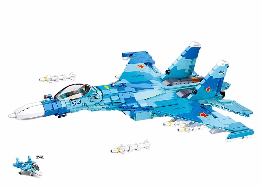Sluban ModelBricks Su-27 Fighter 2-IN-1 1040 pezzi