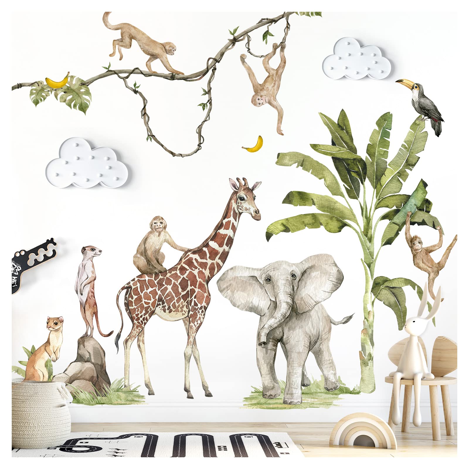 Grandora Adesivo da parete XXL con albero Safari DL765-5