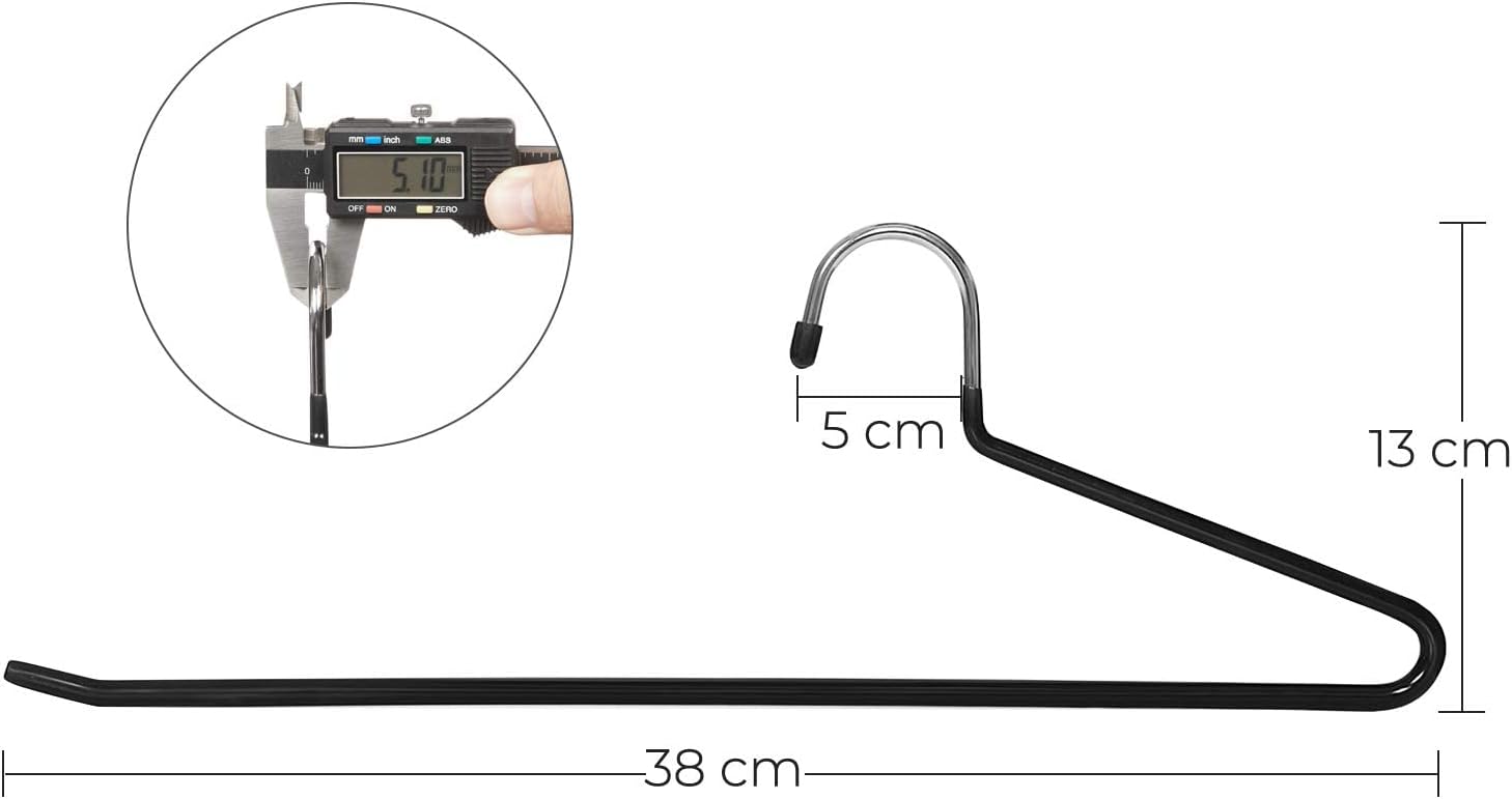 Songmics Grucce Appendiabiti Salvaspazio 20 Pezzi, Nero - immagine 5