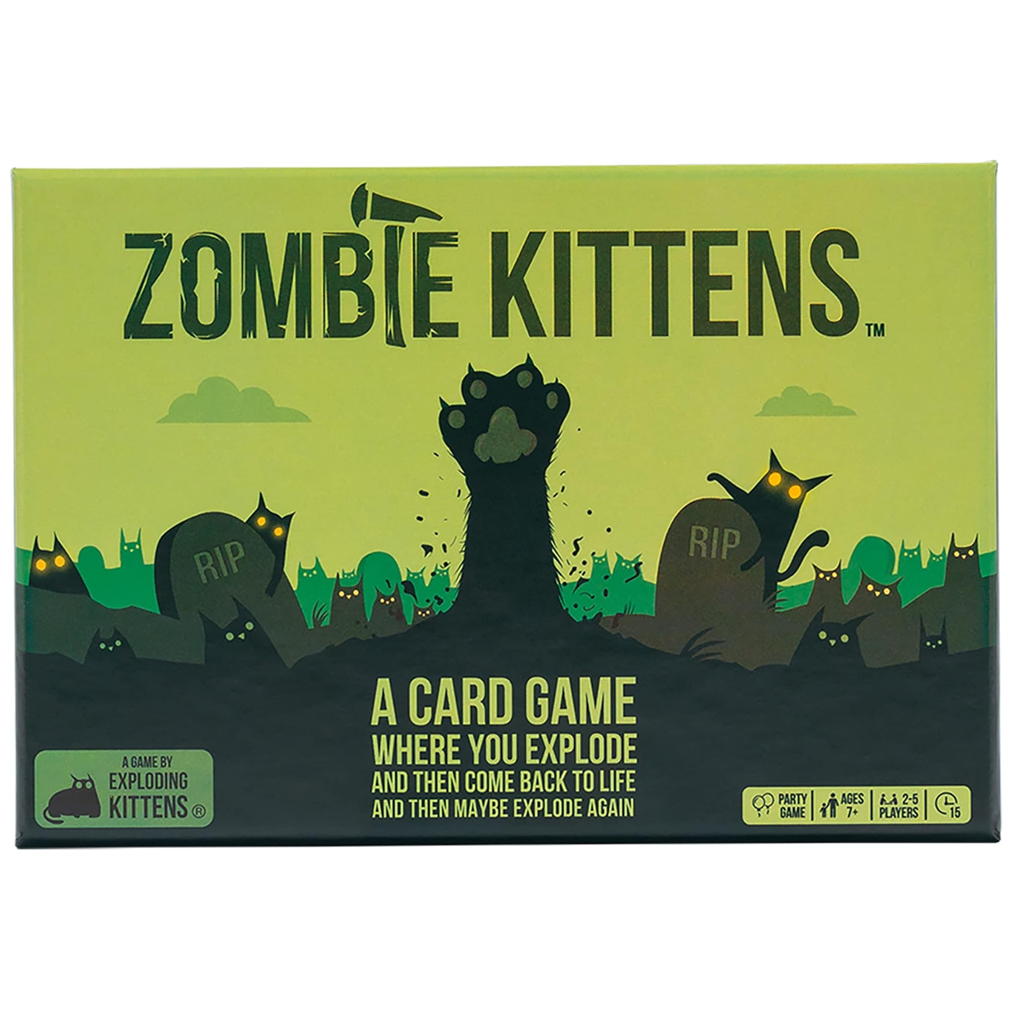 Exploding Kittens - Zombie Kittens - 2-5 Players - Ages 7+ - 15 Minutes ...