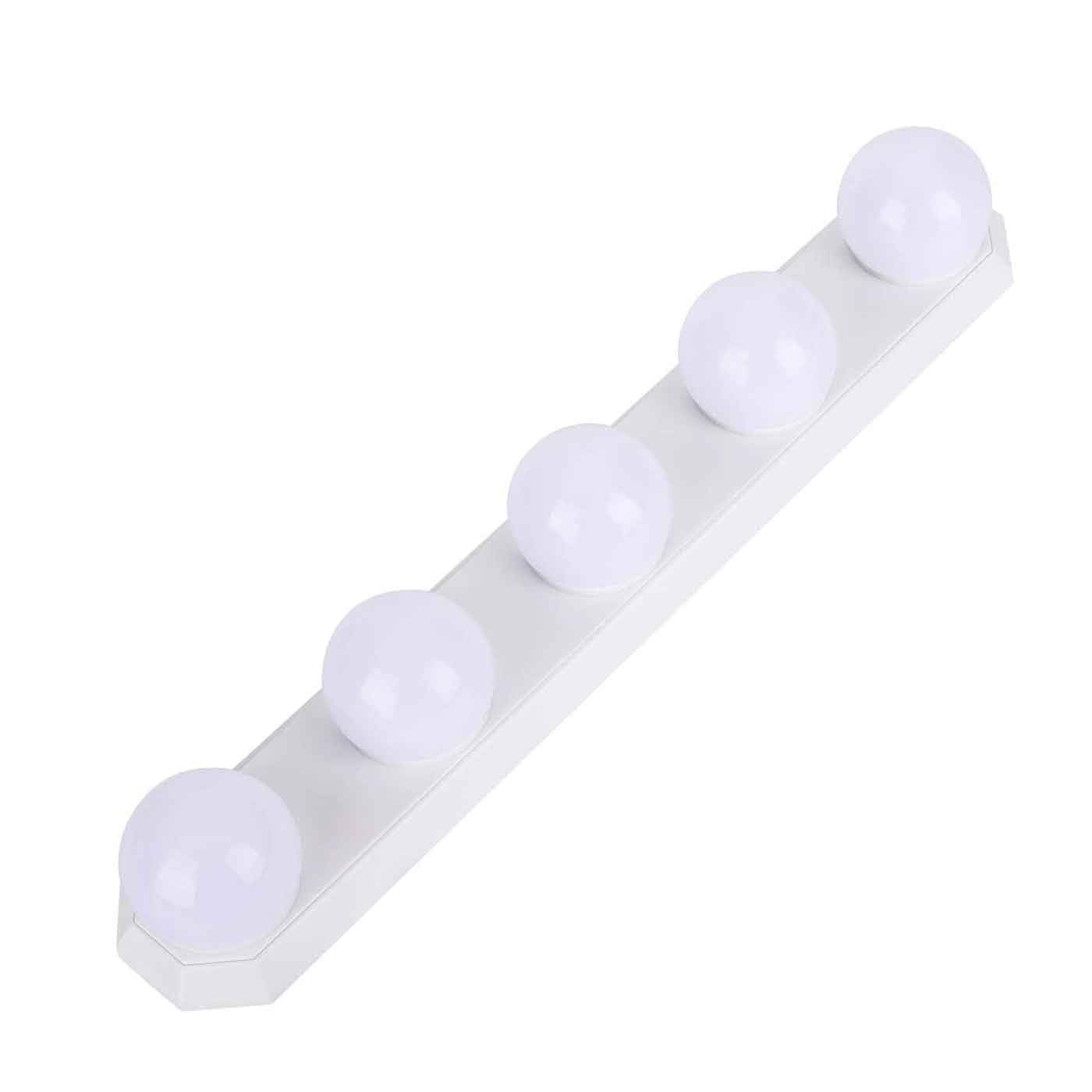 LED Luci per specchietto da toeletta USB Dimmerabile 3 Colori 10 Livelli di luminosità con 5 lampadine Cavo USB Lungo 7,55 Piedi per Trucco Fai da Te Lampade per specchi da Bagno