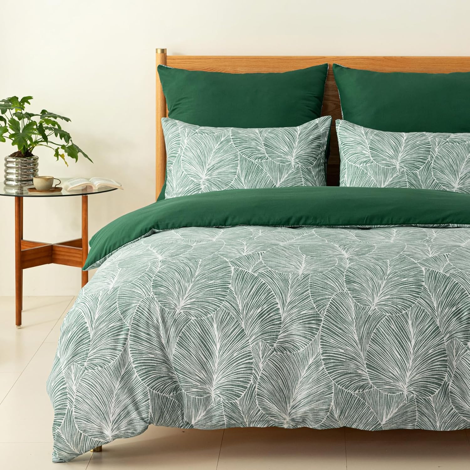 Tokokimo Set Copripiumino Matrimoniale 240x220 cm Verde Scuro
