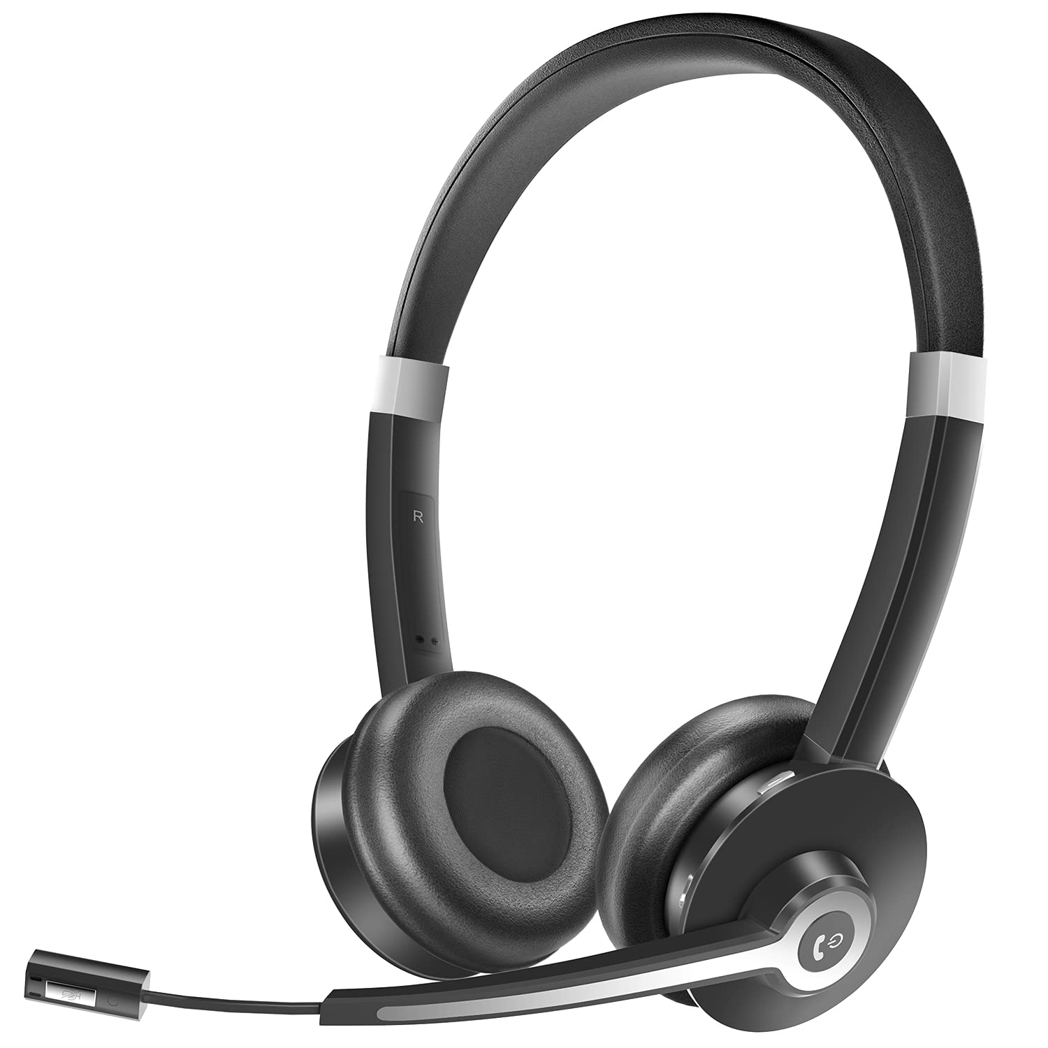 YUWAKAYI Cuffie Bluetooth con Microfono e Cancellazione Del Rumore Esterno, V5.0, Auricolari Wireless per Laptop, Tablet, Telefono Cellulare, Call Center, Ufficio, Riunioni