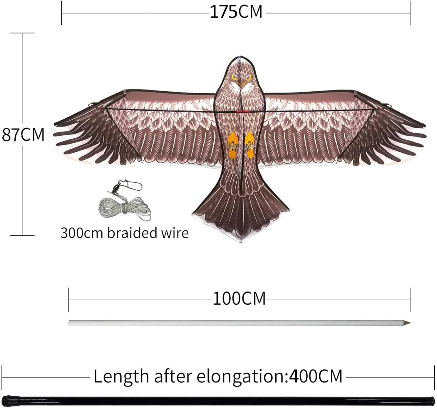 Aquilone Spaventa Uccelli Telescopico con Asta 4m - immagine 2