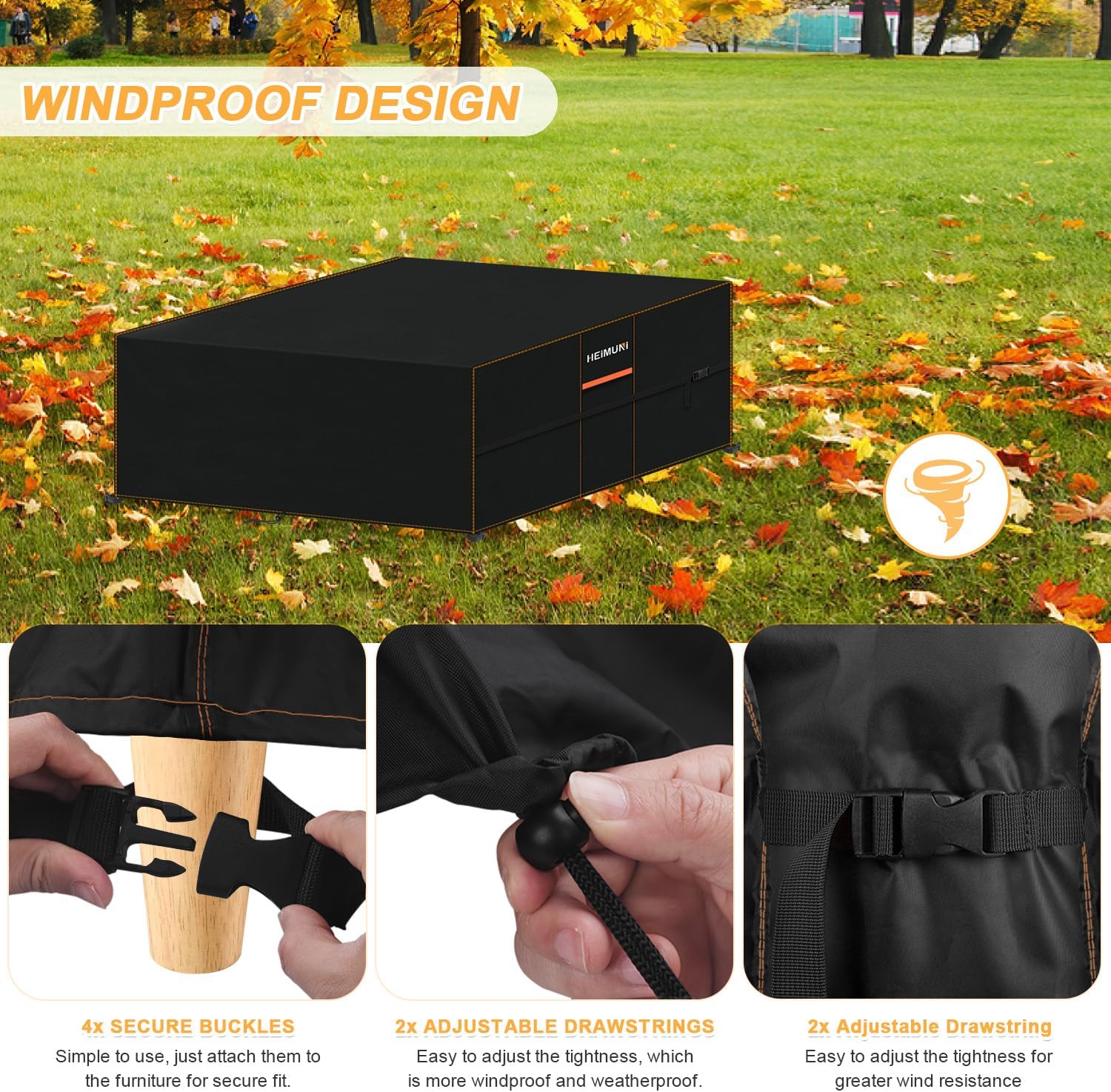 Heimuni Copertura per Mobili da Giardino 270x270x90cm - immagine 3