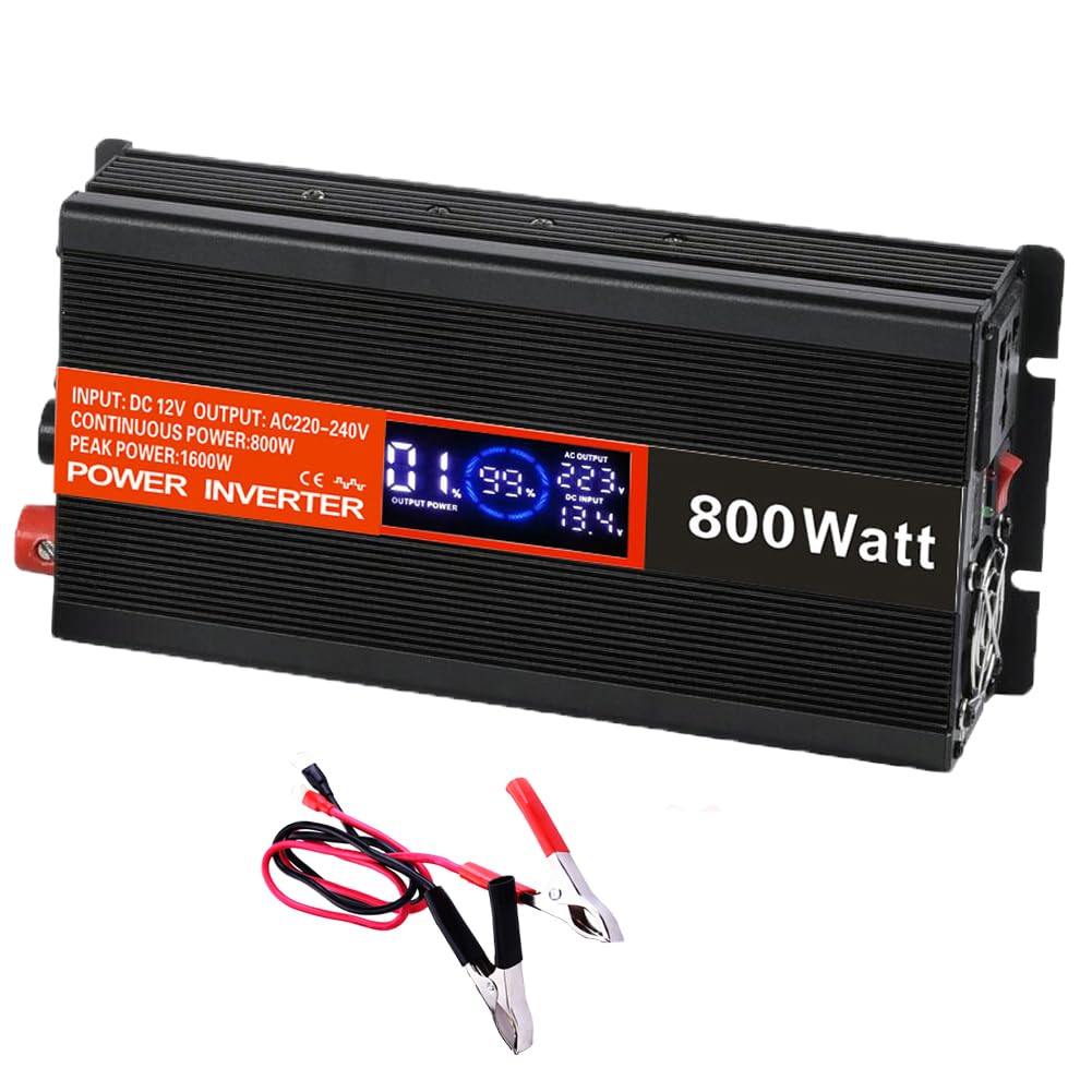 Solamr Invertitore di Potenza 800W da DC 12V a AC 220V/240V