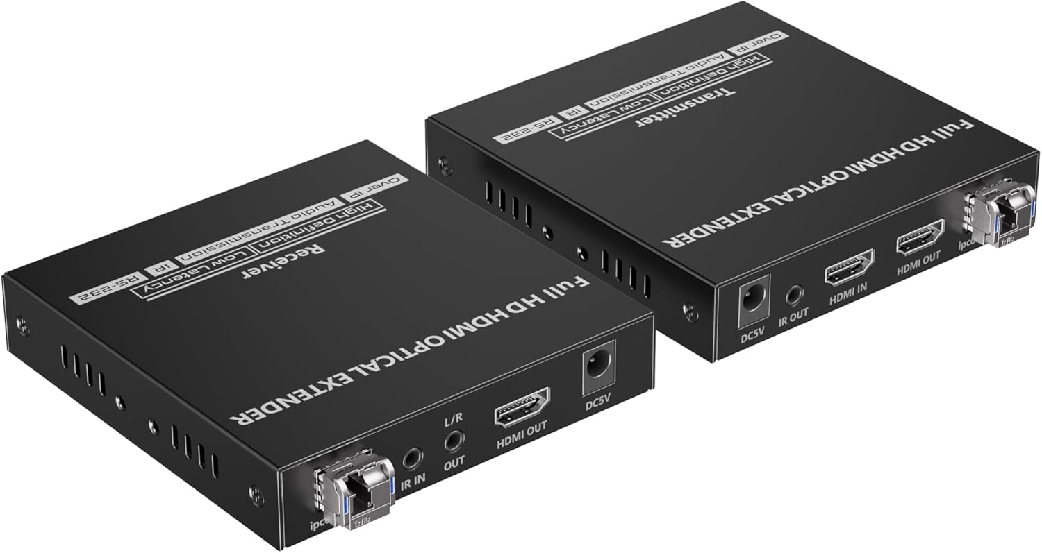 Premiumcord Extender Ottico HDMI 40 Km, Nero - immagine 1