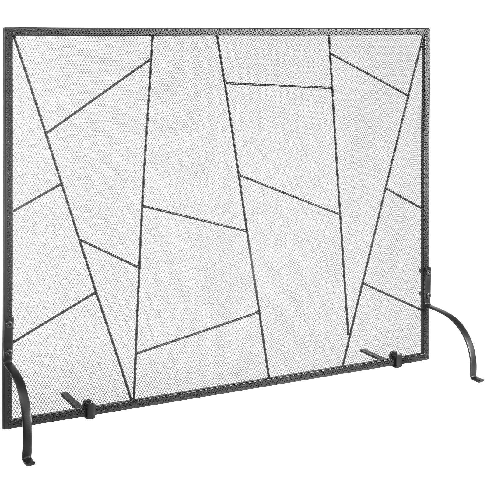 Vevor Schermo Parascintille Nero per Caminetto 90,6x72 cm
