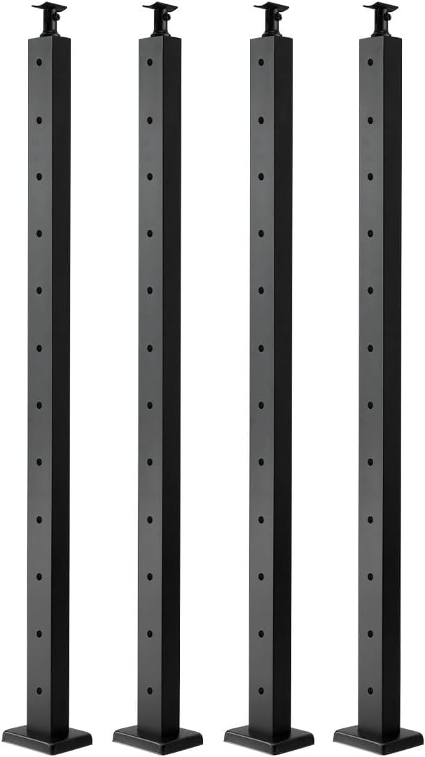 Vevor Set di Ringhiera 4 Pz per Recinzione Balcone, Nero