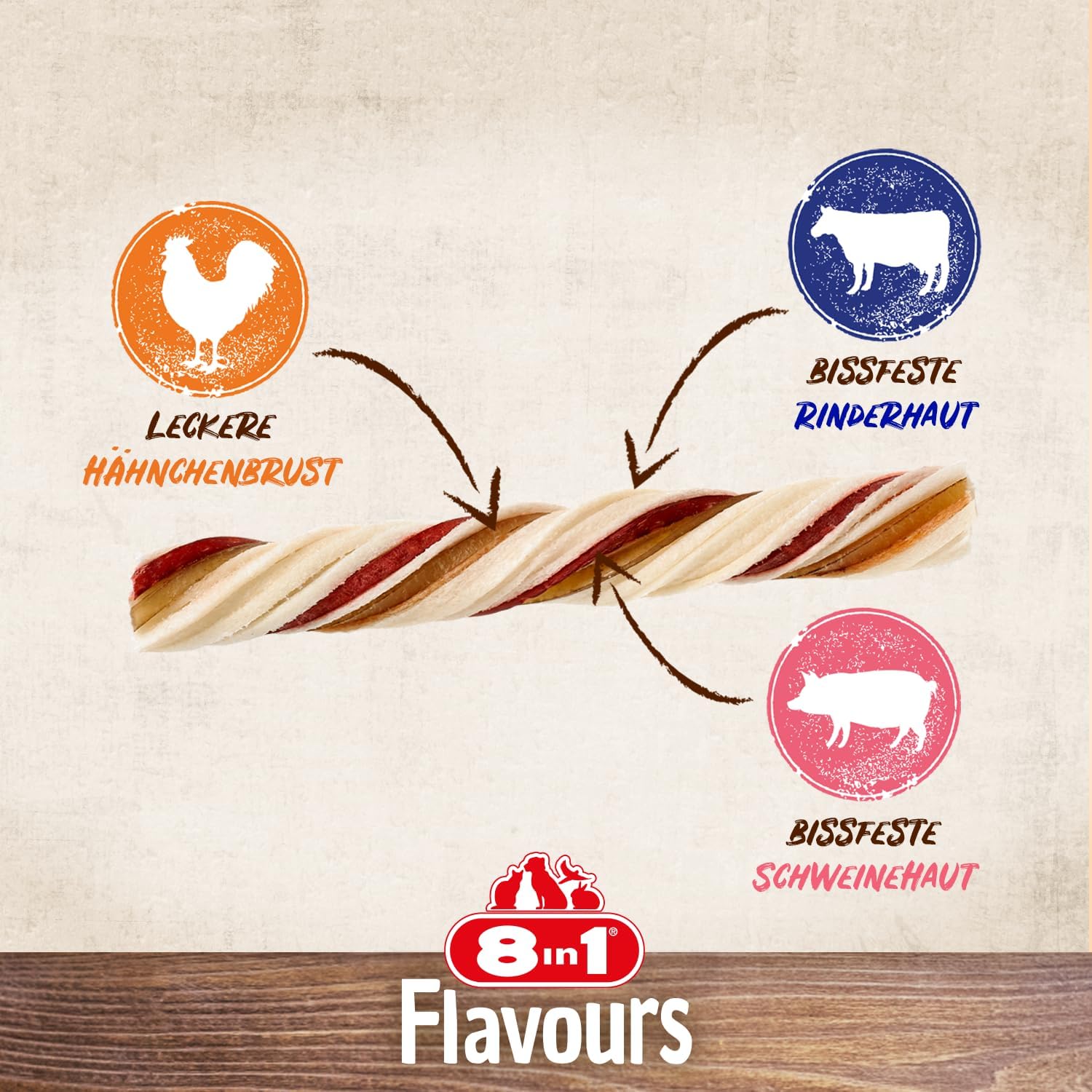 8in1 Triple Flavour Ropes Bastoncini da masticare per cani - Snack da ...