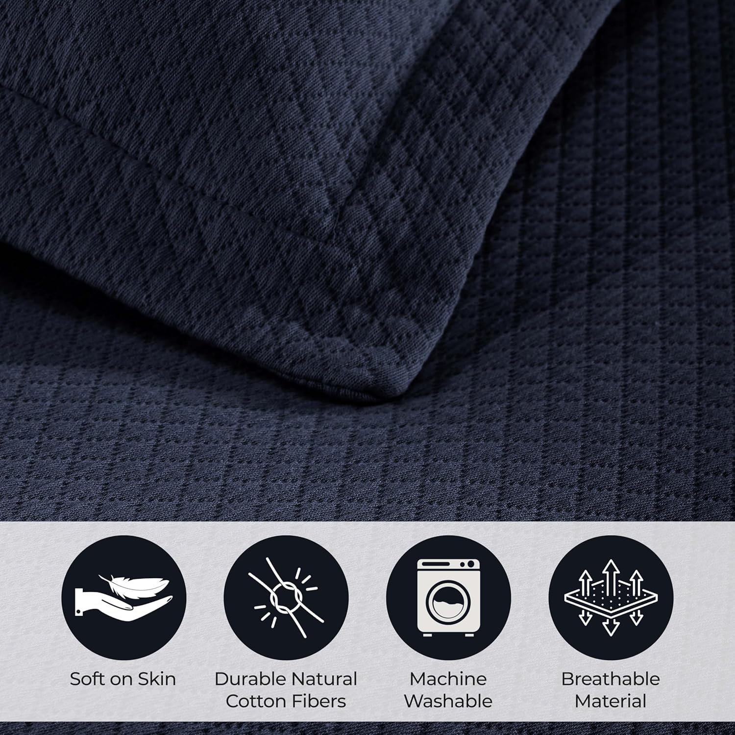 Superior COPRILETTO COTONE BLU MARINO - immagine 3