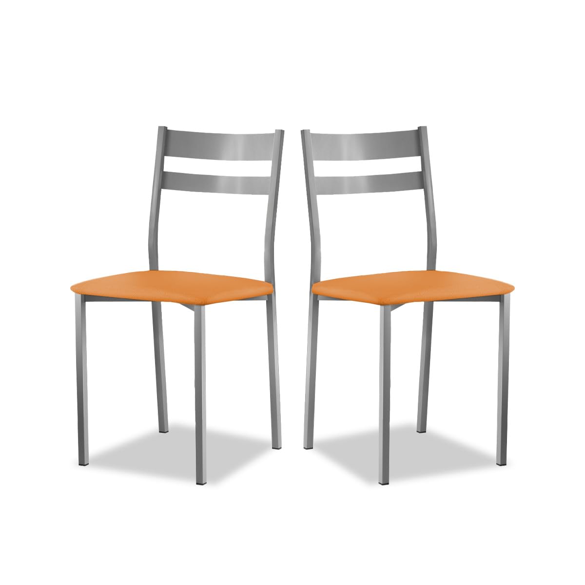 Astimesa SCFRNA - Due Sedie da Cucina in Metallo, Arancione