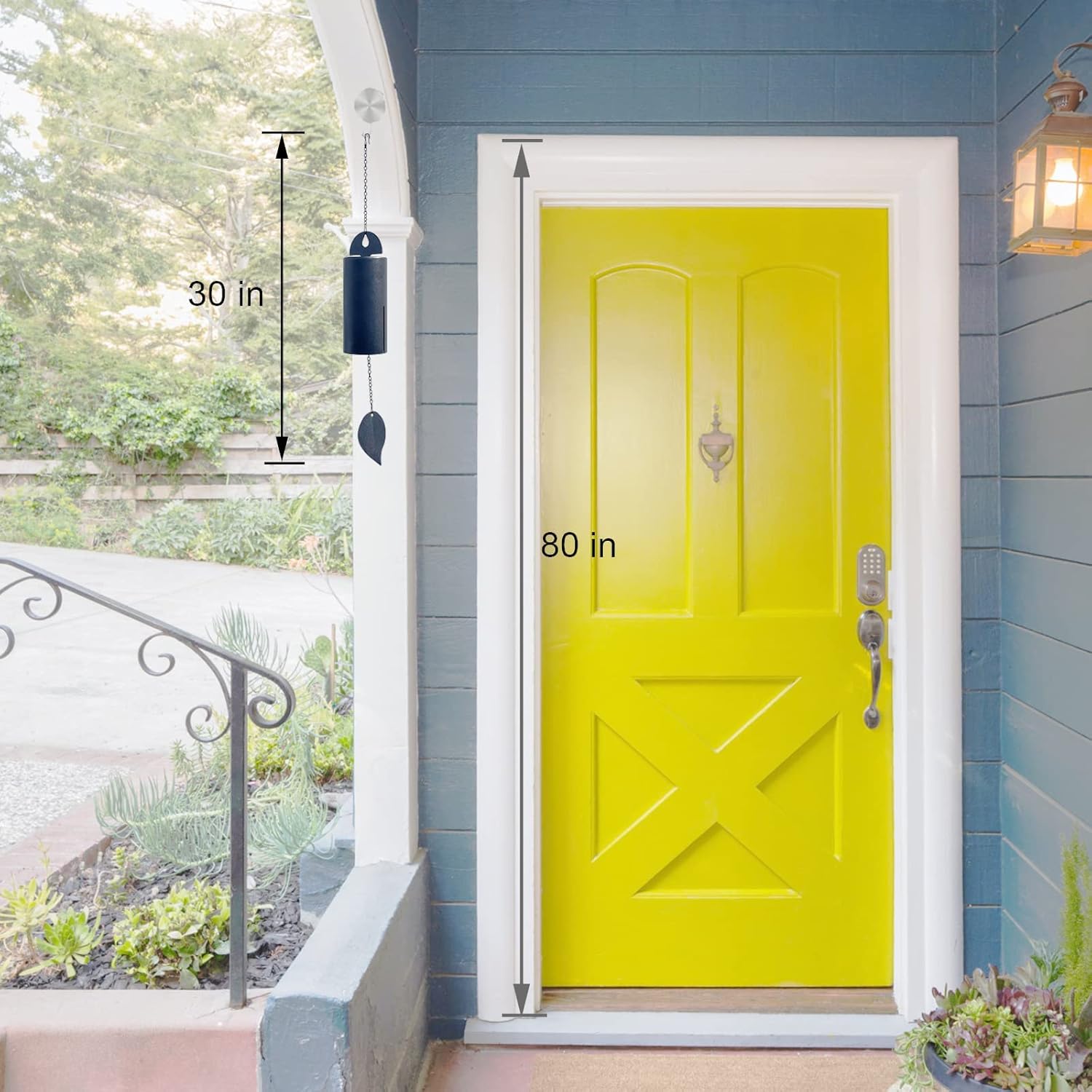 Campana a vento con risonanza profonda Serenity Bell per esterni Campane da giardino dai toni profondi 528 Hz Campana a vento a passo basso 76,2 cm (grande) - immagine 5