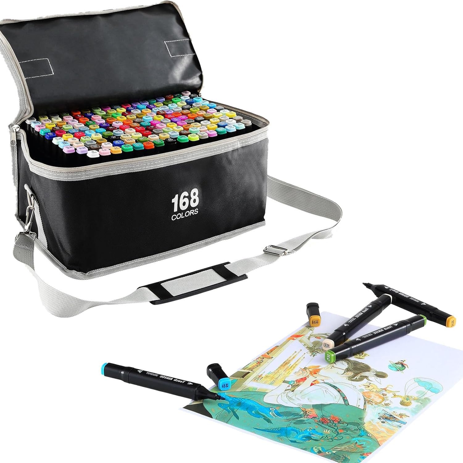 Hibisaws 168 Pennarelli Doppia Punta, Asciugatura Rapida