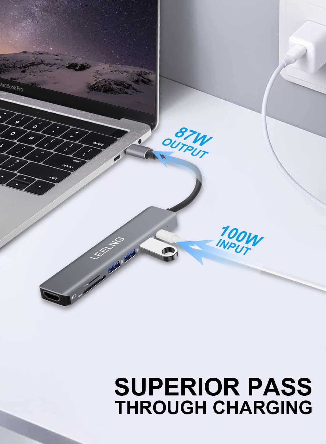 Hub USB C 7 in 1 per MacBook - immagine 4