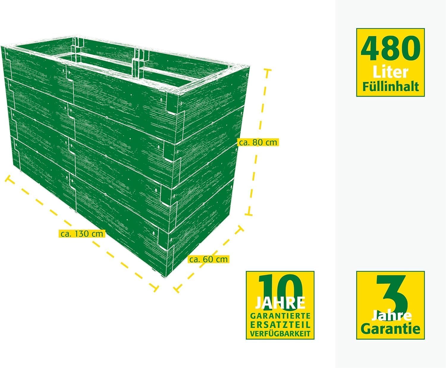 JUWEL Set 4 Aiuole Rialzate Timber 130x60x60cm - immagine 5