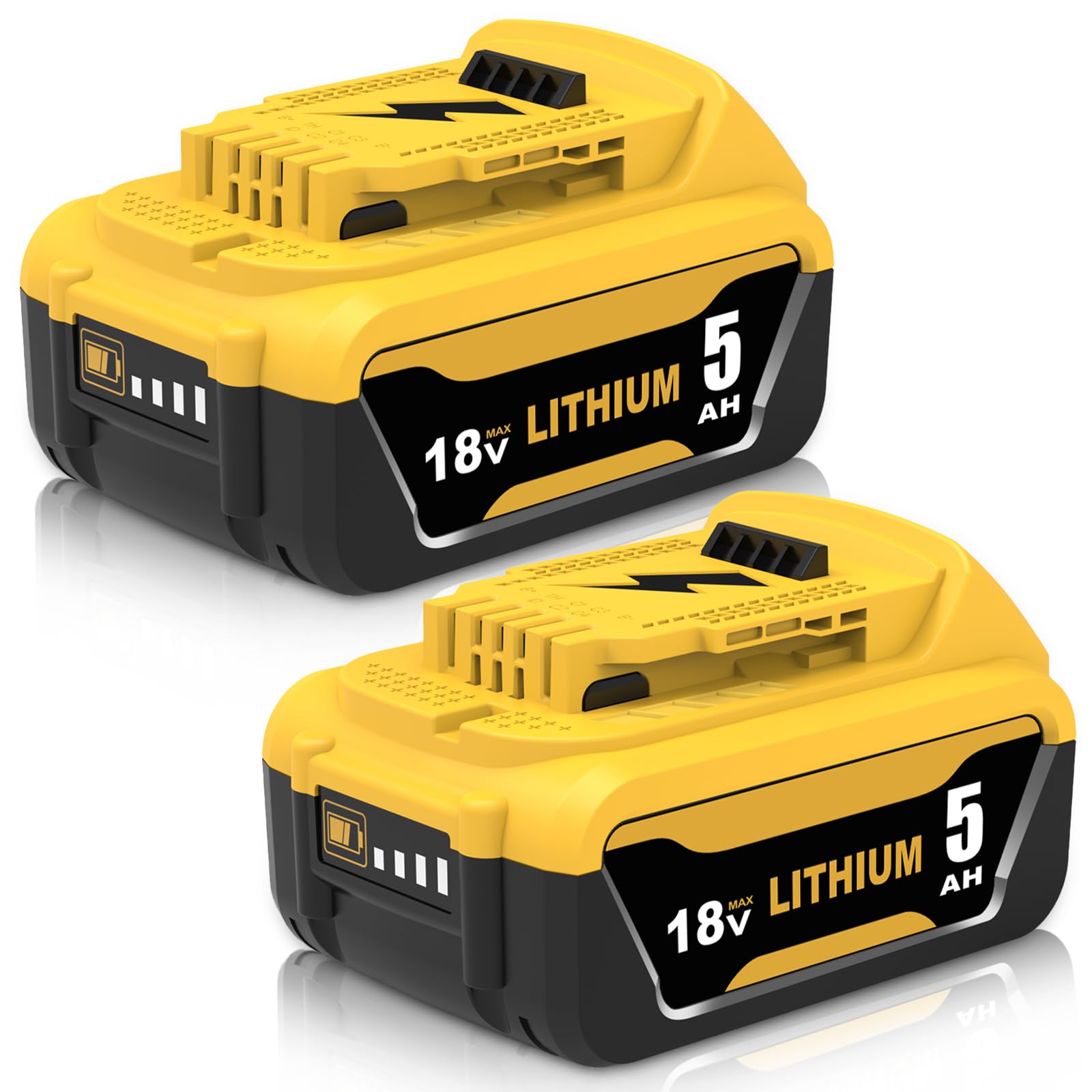 2X Batteria Sostitutiva per Dewalt 18V 5000mAh