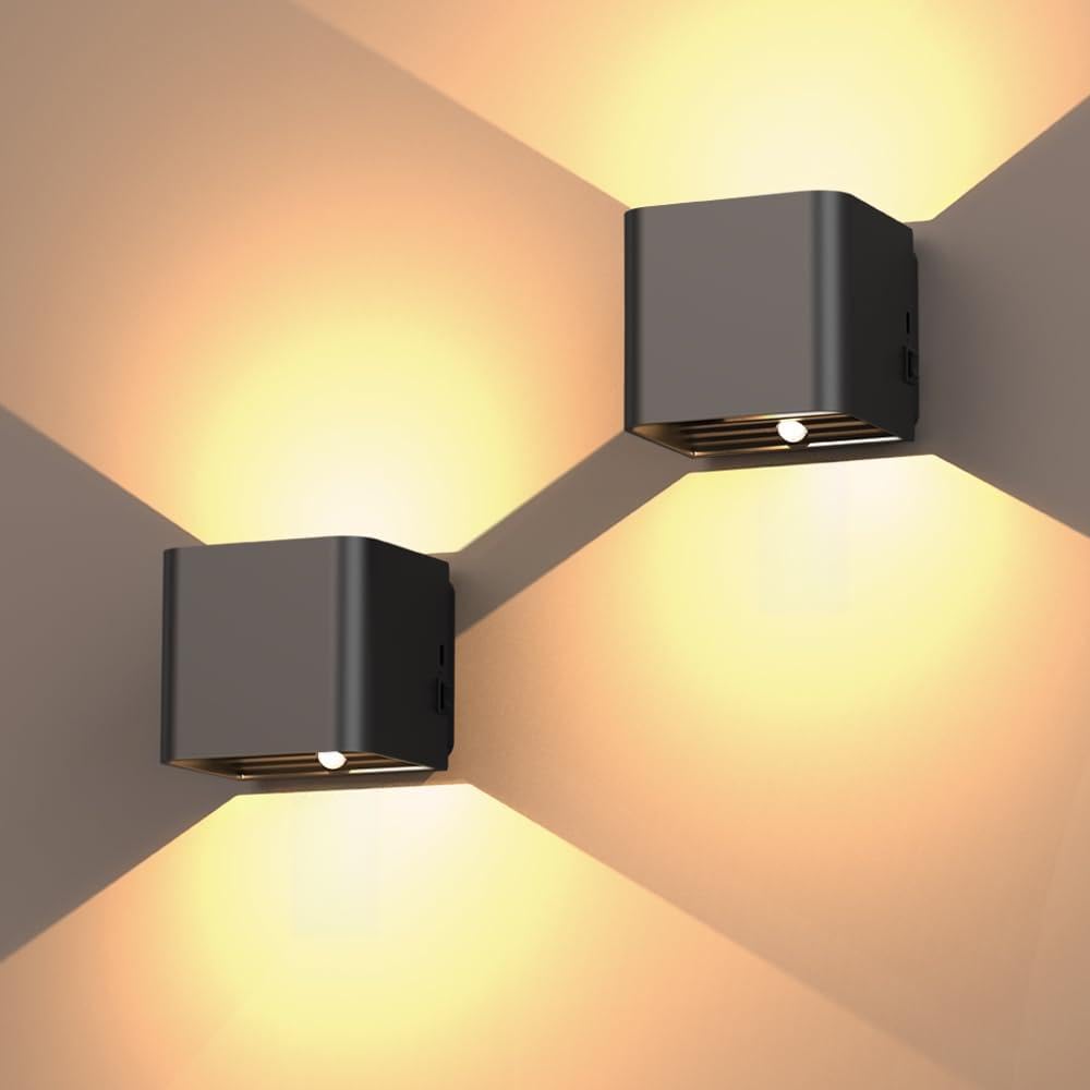 Applique Parete con Sensore Movimento 2 Pezzi, USB-C