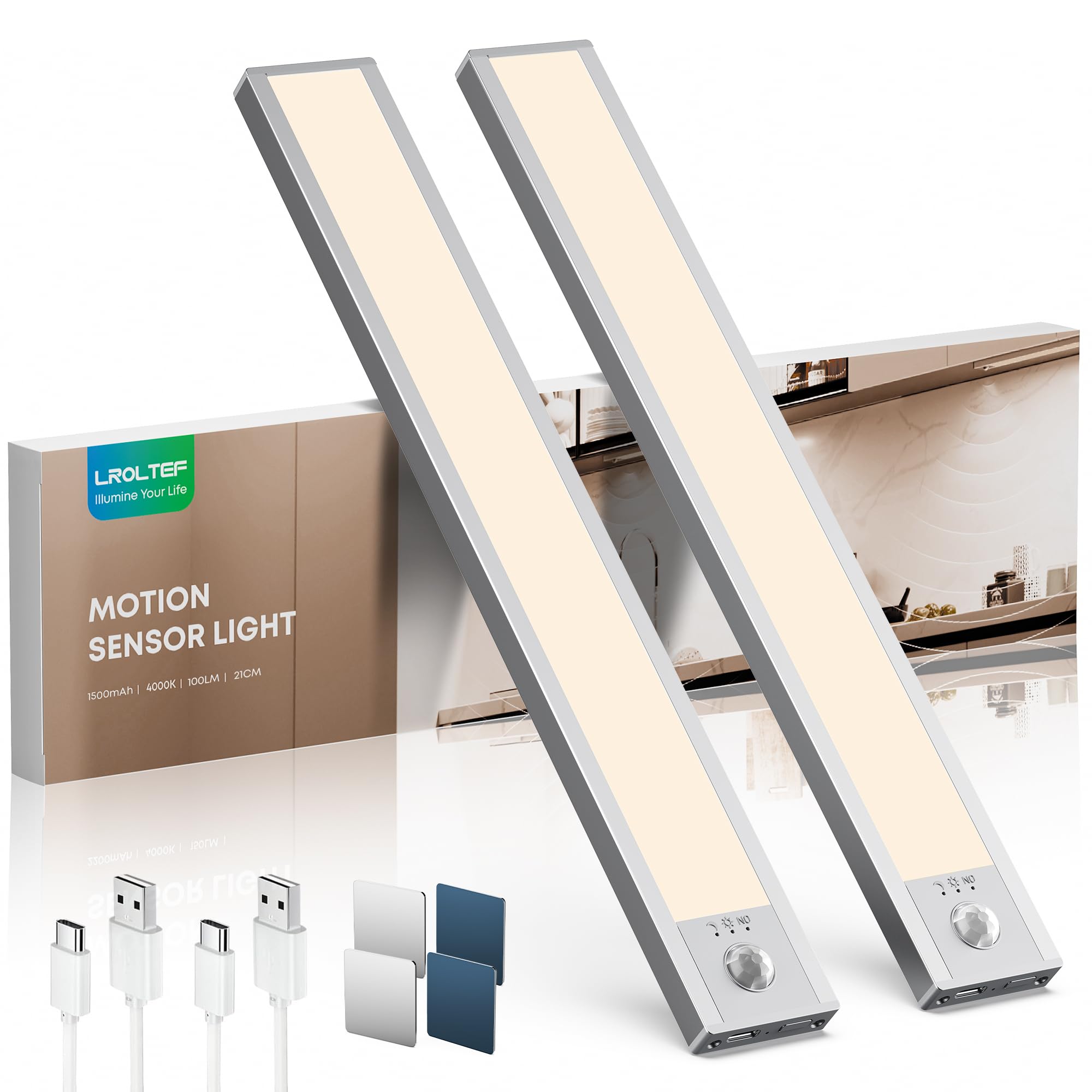 Lroltef Luce LED Sottopensile Cucina 21CM (2 Pezzi)
