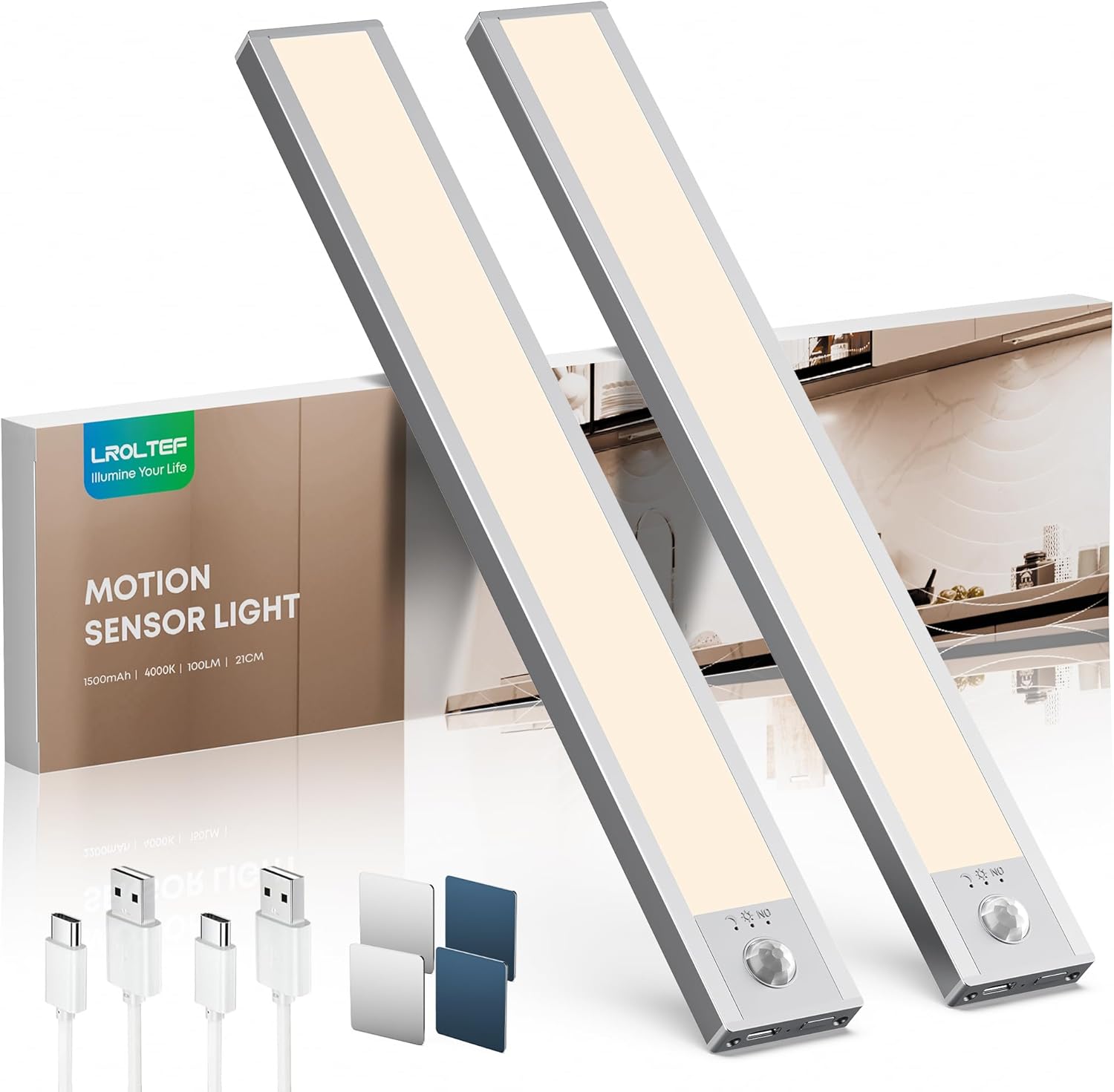 Lroltef Luce LED Sottopensile Cucina 21CM (2 Pezzi) - immagine 1