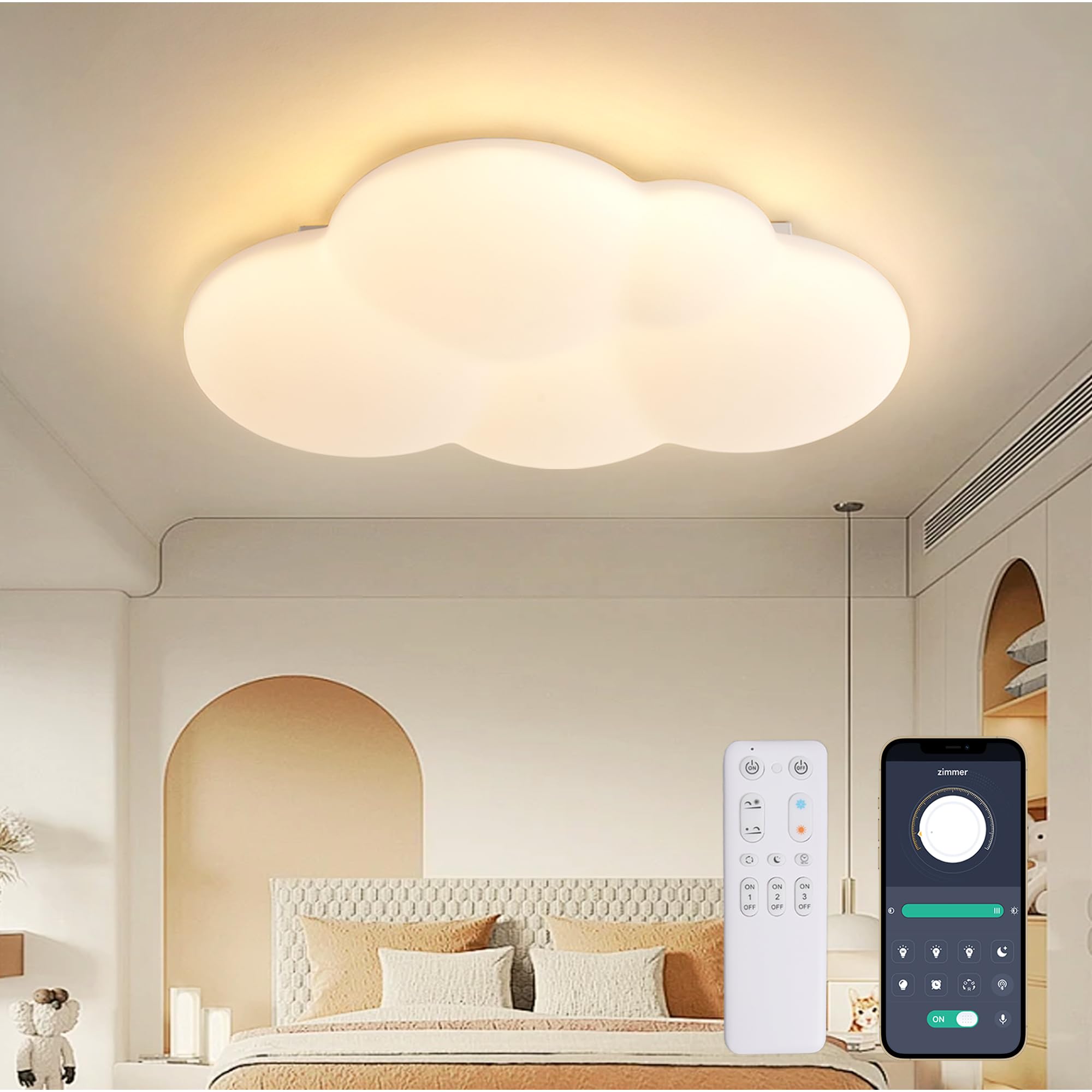 Yueeu Plafoniera Cameretta Bambini Nuvola 50CM