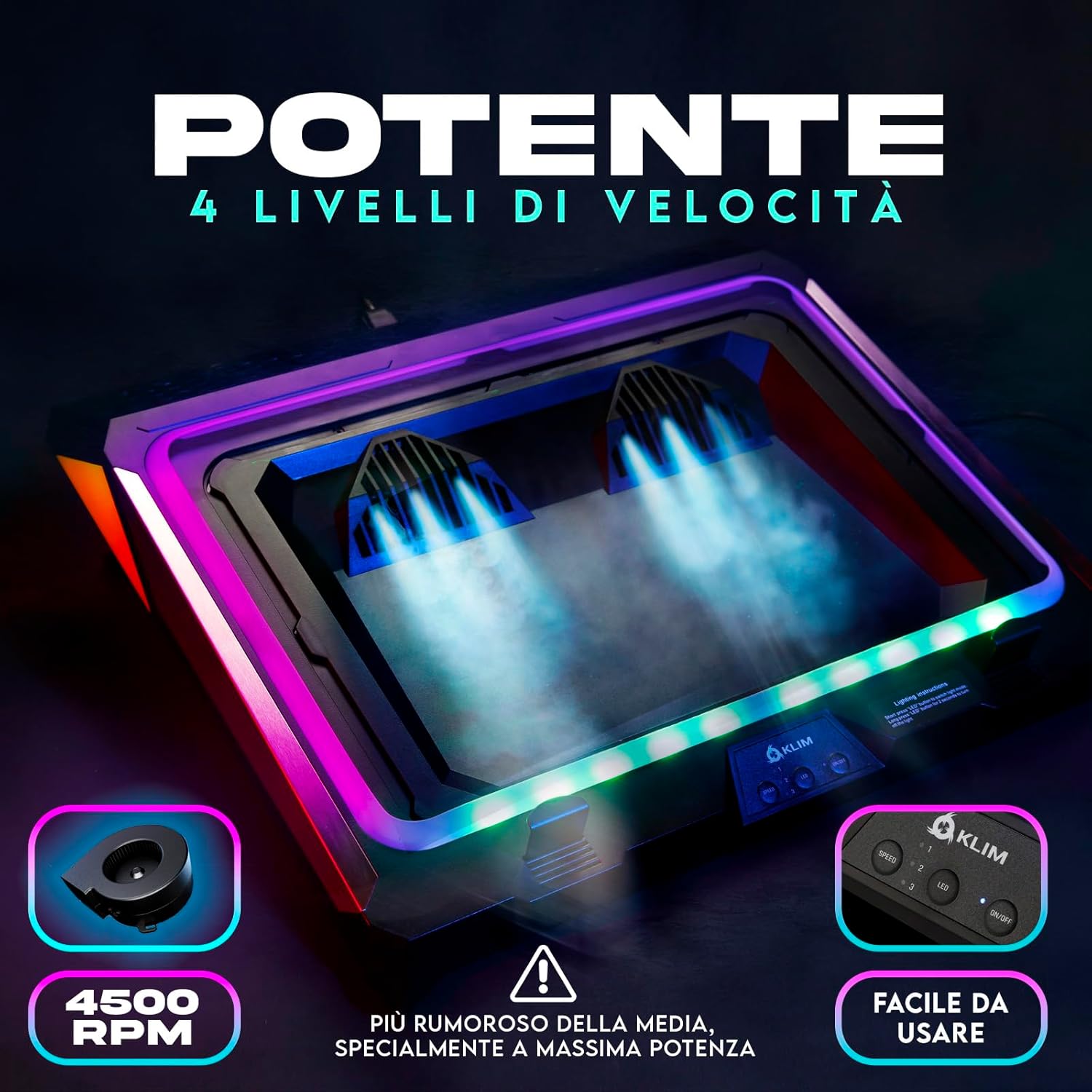 Klim Mistral Base Raffreddamento PC Portatile 15-17" - immagine 2