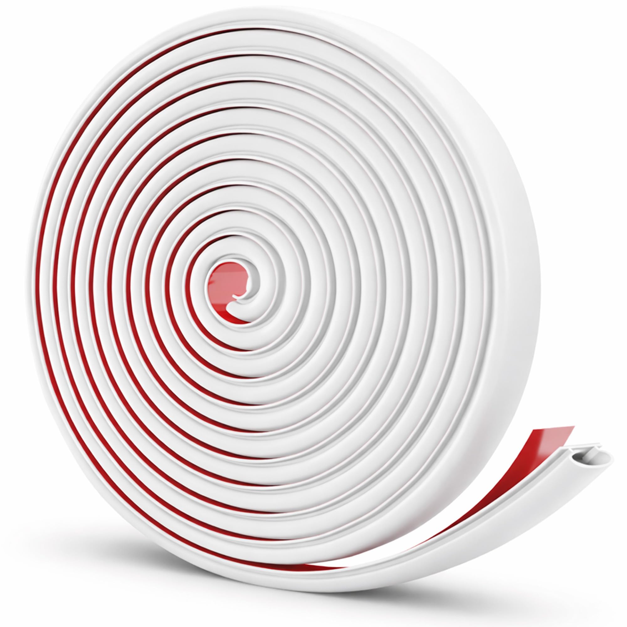 Guarnizione Porta e Finestra Adesiva, Profilo D, 10 m Striscia Sigillante (per Fessure da 3 a 6 mm), Paraspifferi per Porte e Finestre, Isolante Termico e Acustico (Bianco)