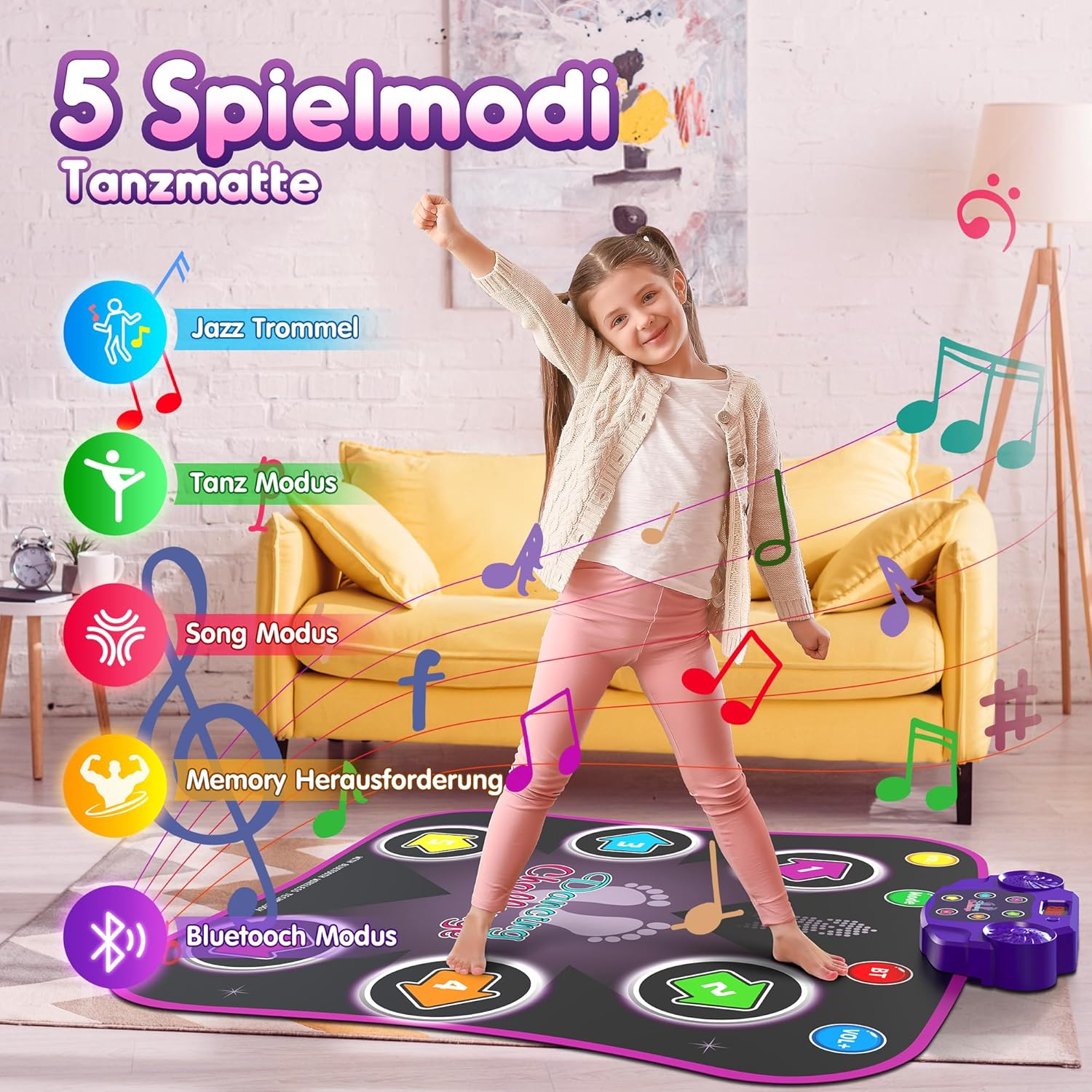 Hot Bee Tappetino da Ballo Bambini 3-9 Anni con Bluetooth - immagine 3