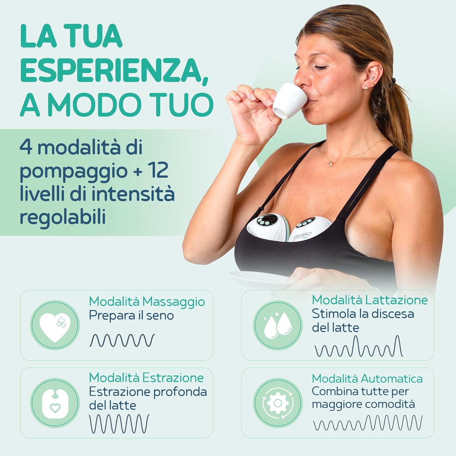 Mamashy Unica - Tiralatte Elettrico Portatile Silenzioso - immagine 3