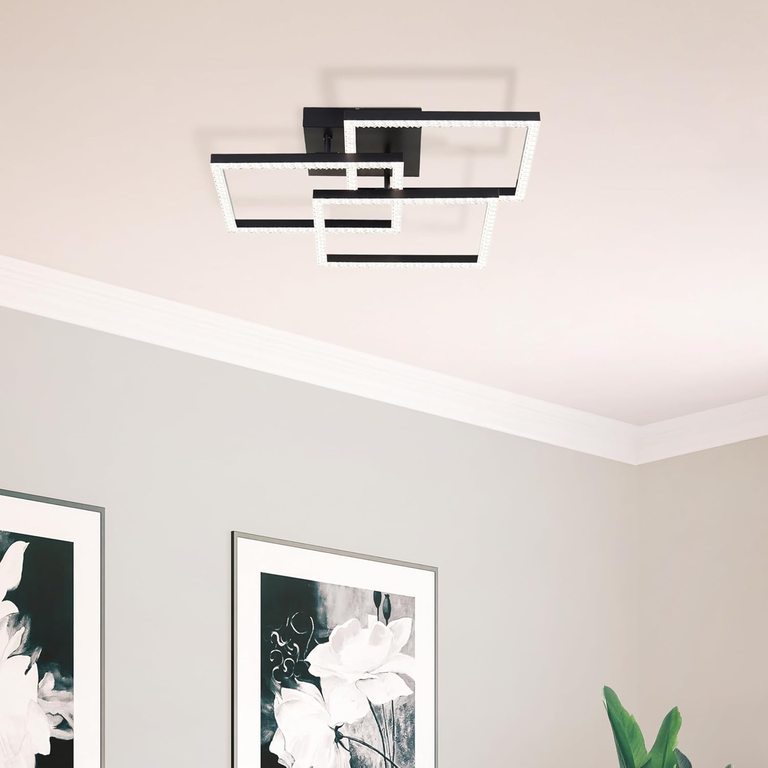 Brilliant Plafoniera LED Nera con Cristallo - immagine 2