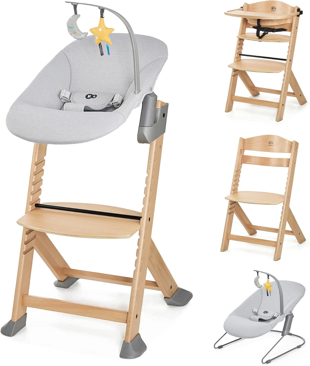 Kinderkraft ENOCK Seggiolone Pappa + Sdraietta CALMEE - immagine 1