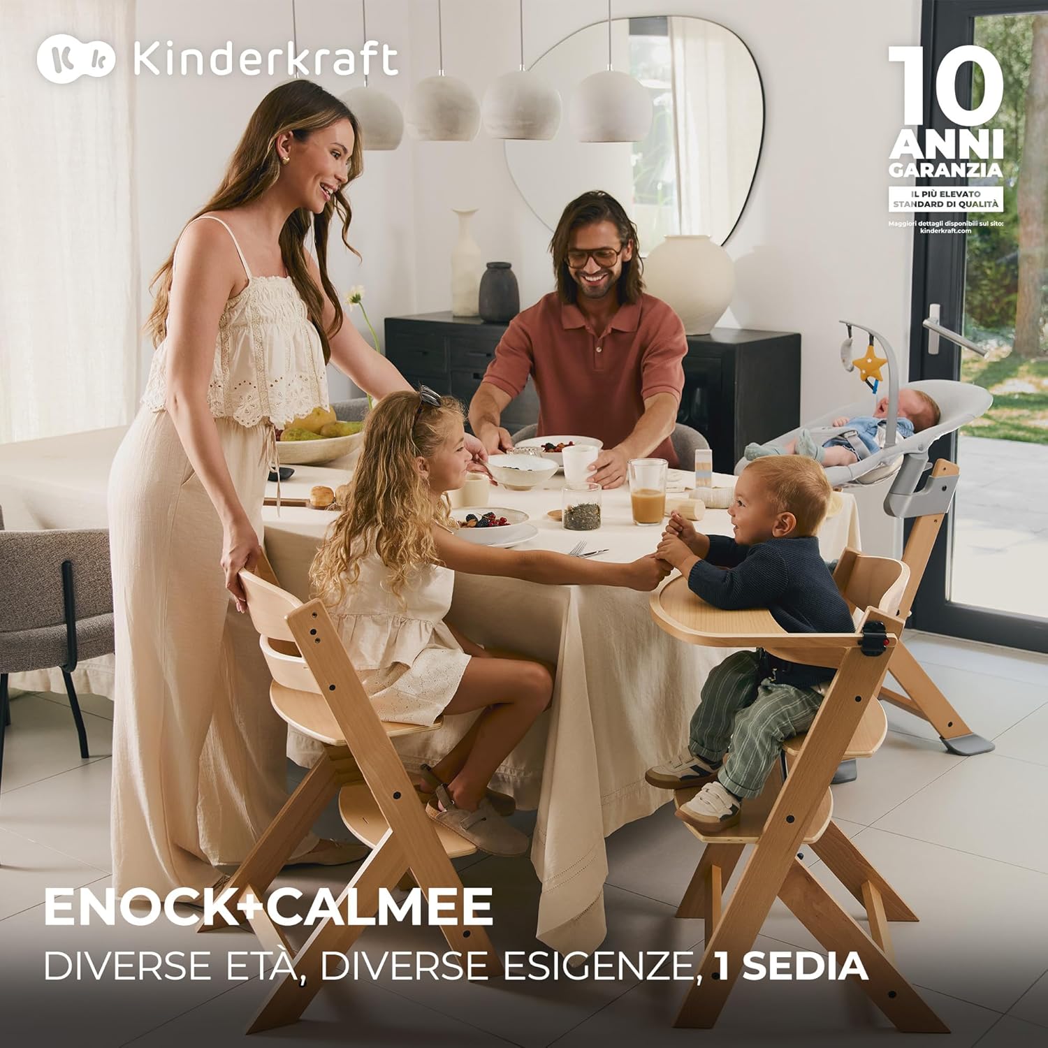 Kinderkraft ENOCK Seggiolone Pappa + Sdraietta CALMEE - immagine 2
