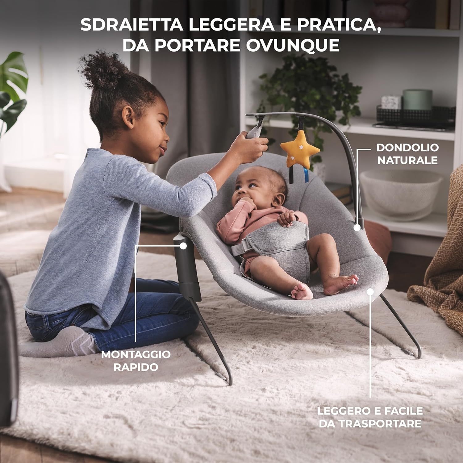 Kinderkraft ENOCK Seggiolone Pappa + Sdraietta CALMEE - immagine 7