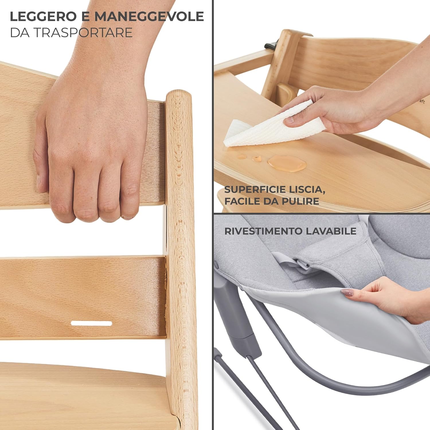 Kinderkraft ENOCK Seggiolone Pappa + Sdraietta CALMEE - immagine 8